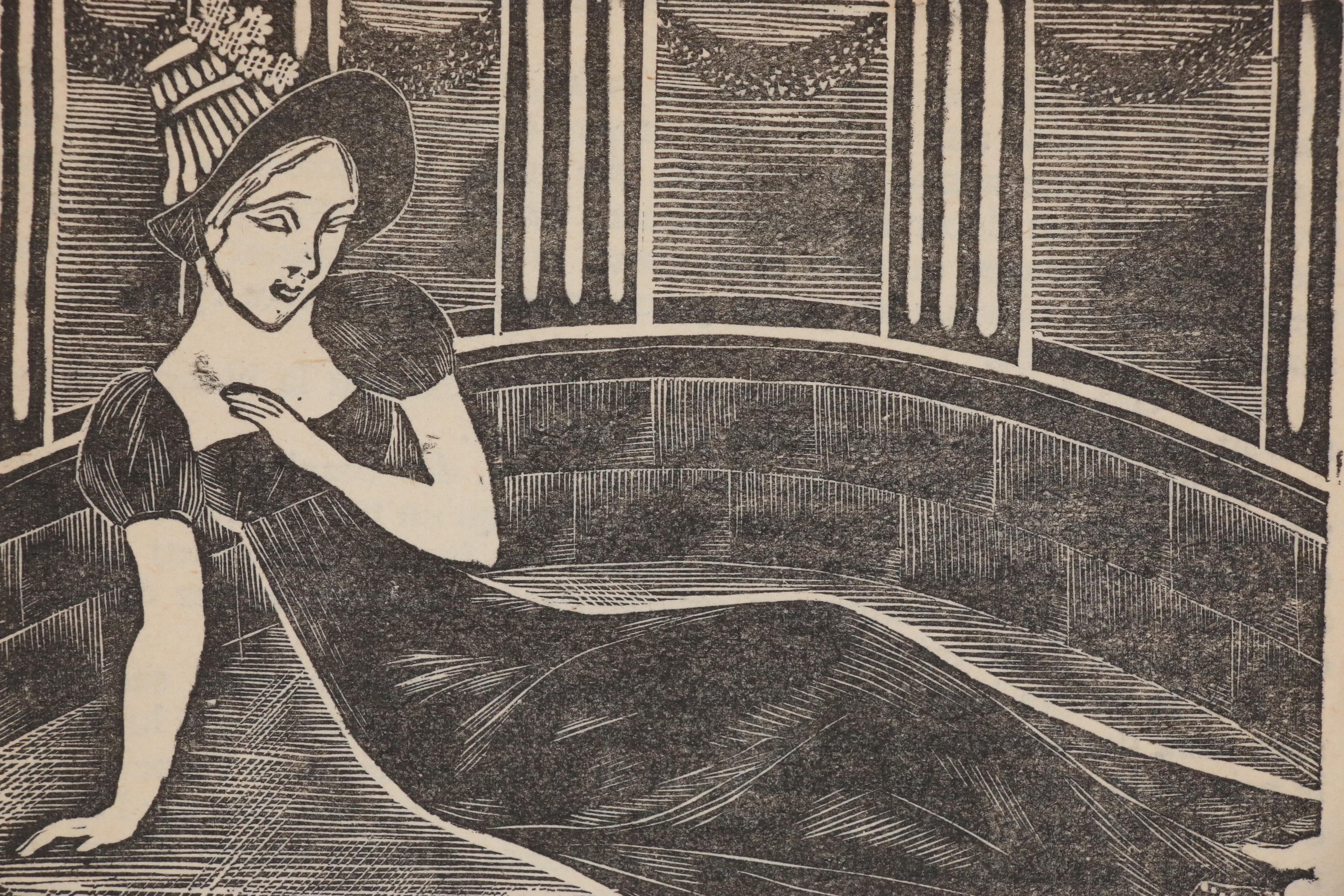 Léonard Tsuguharu Foujita Woodcut "Les Aventures du Roi Pausole"