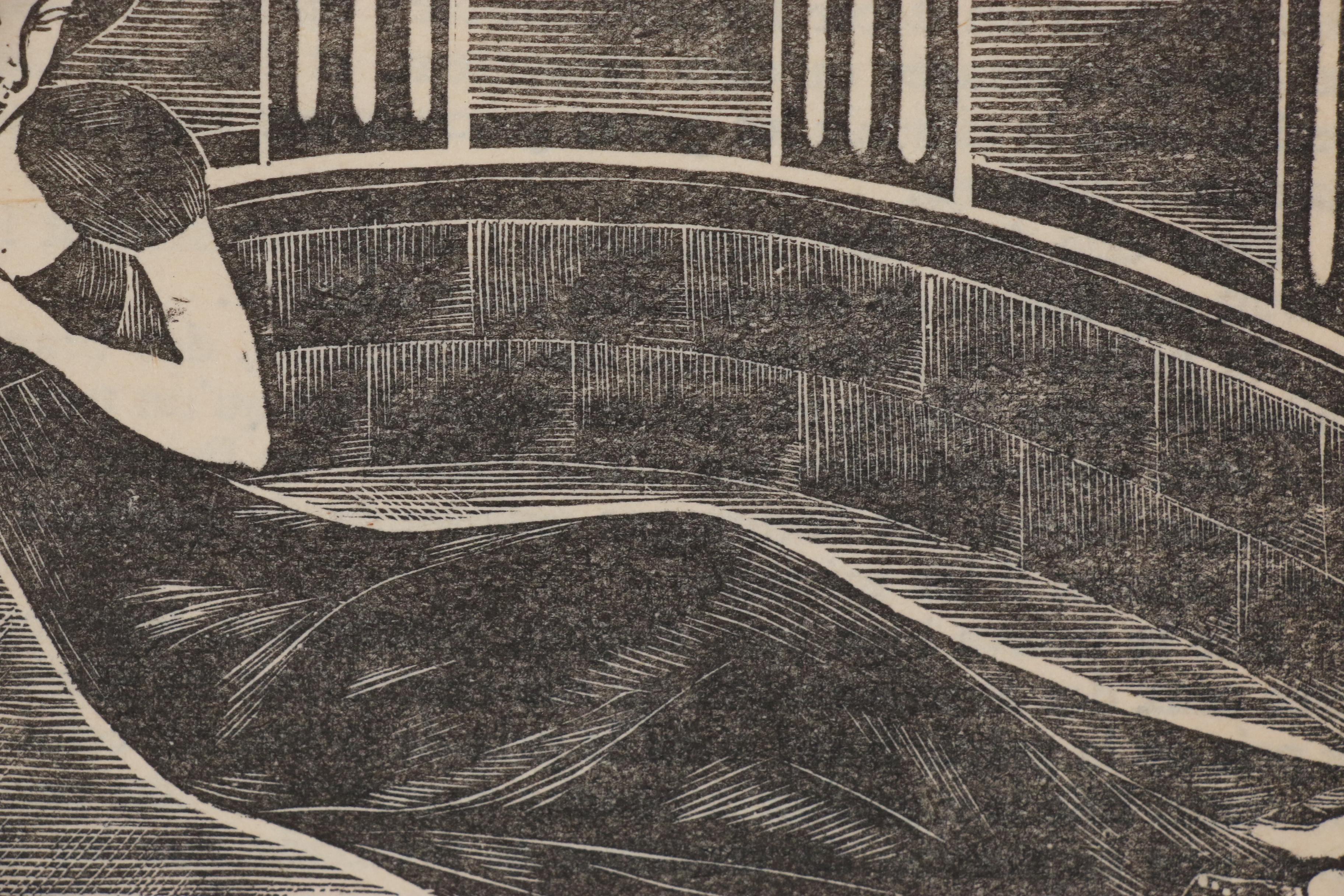 Léonard Tsuguharu Foujita Woodcut "Les Aventures du Roi Pausole"