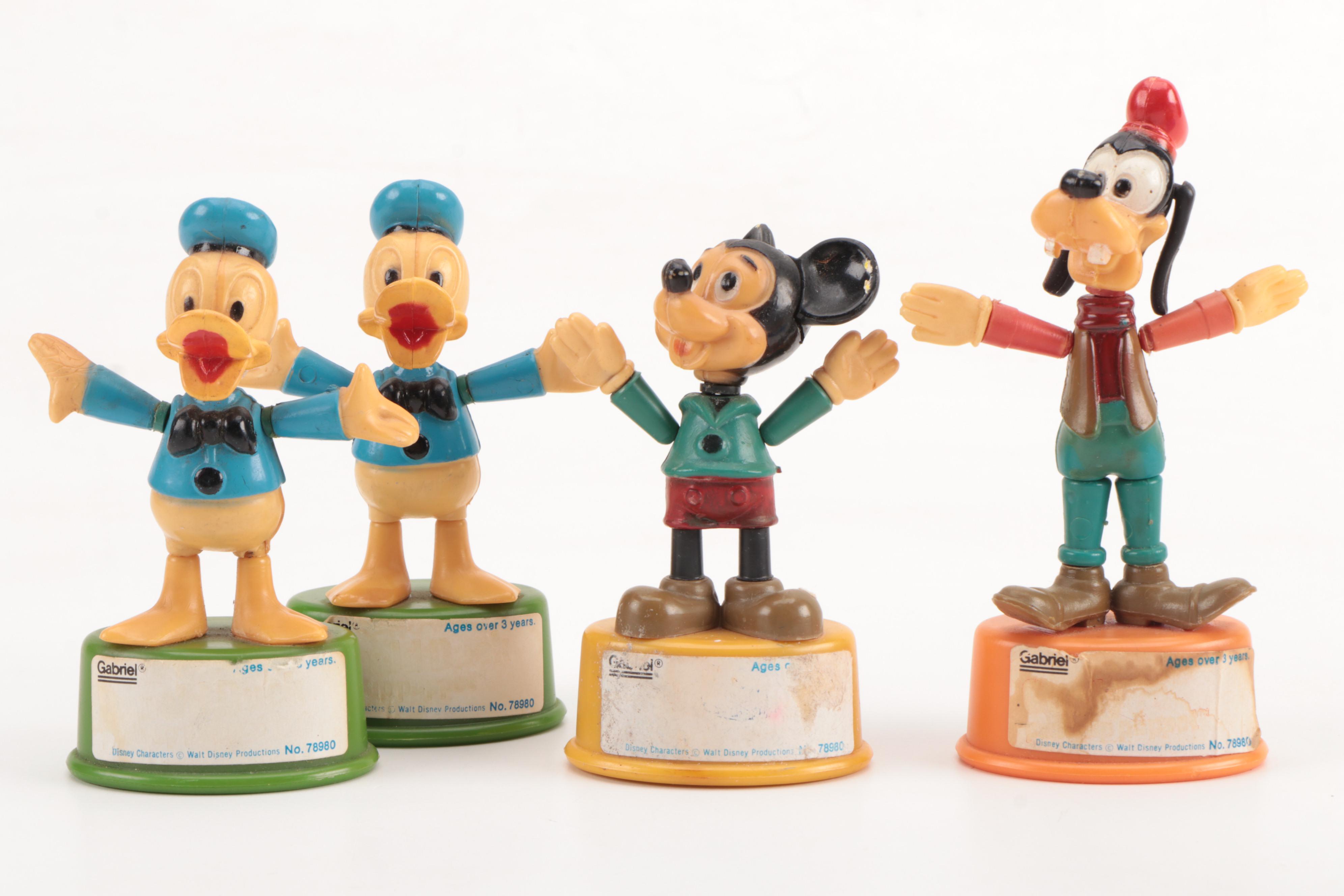 "Yosemite Sam," "Speedy Gonzalez," and Disney Character Push Puppets, 1970s