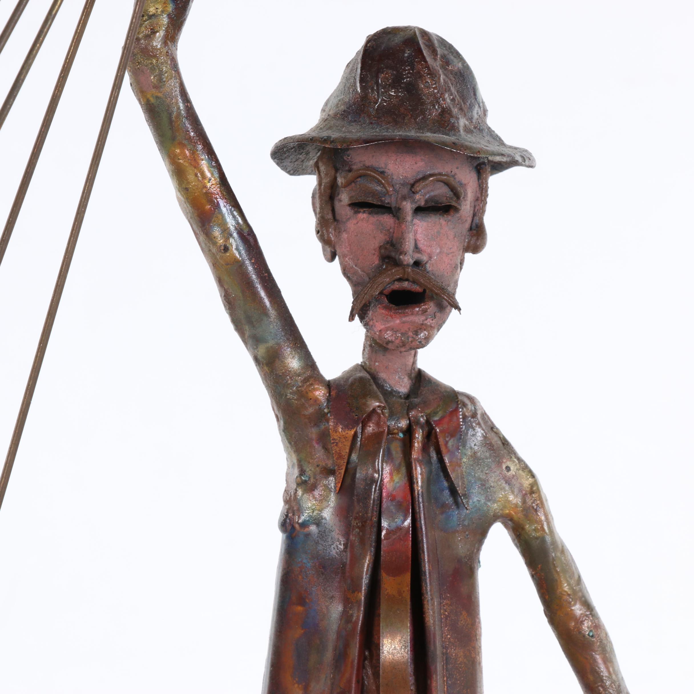 Jim Lewk Copper and Glass Sculpture of Balloon Man
