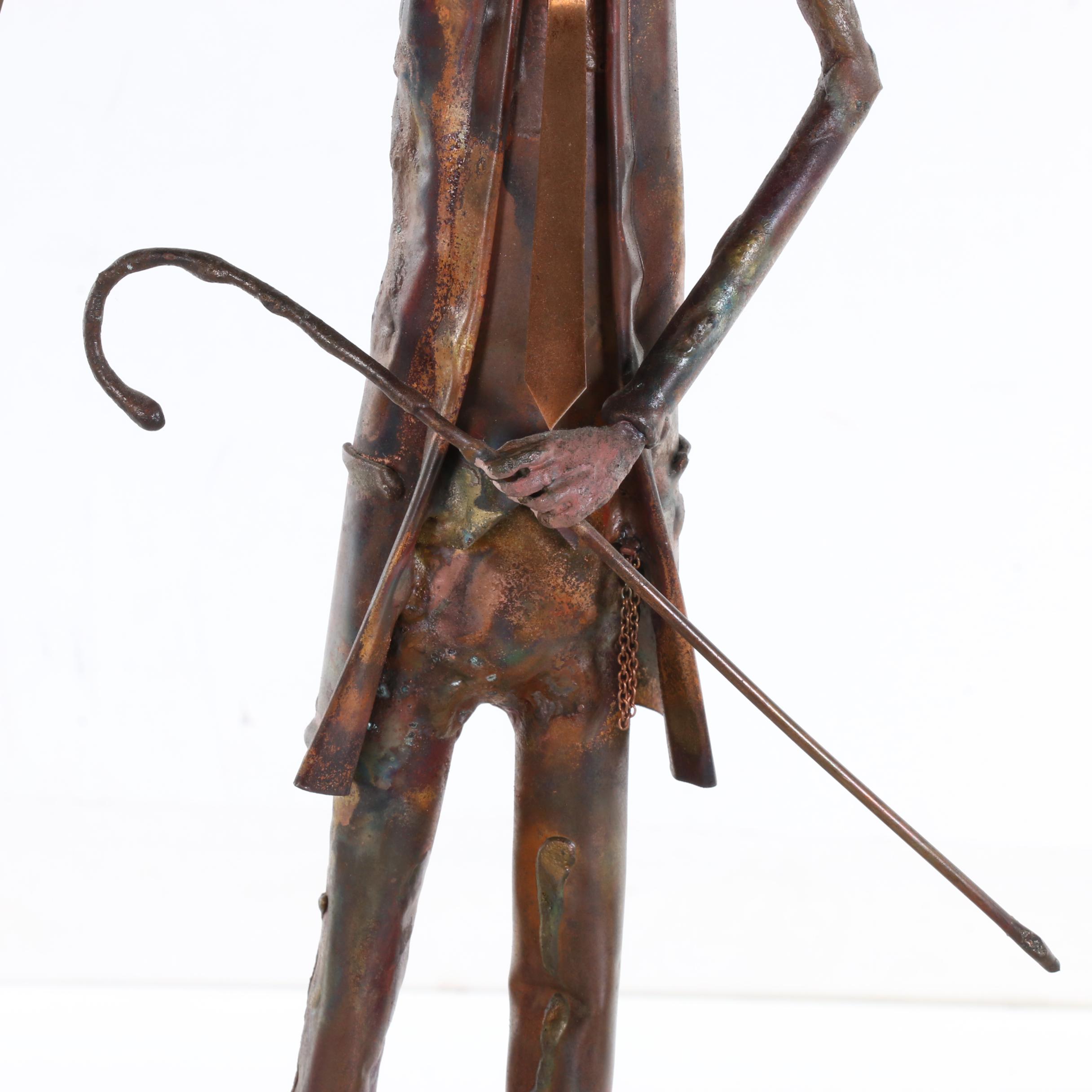 Jim Lewk Copper and Glass Sculpture of Balloon Man