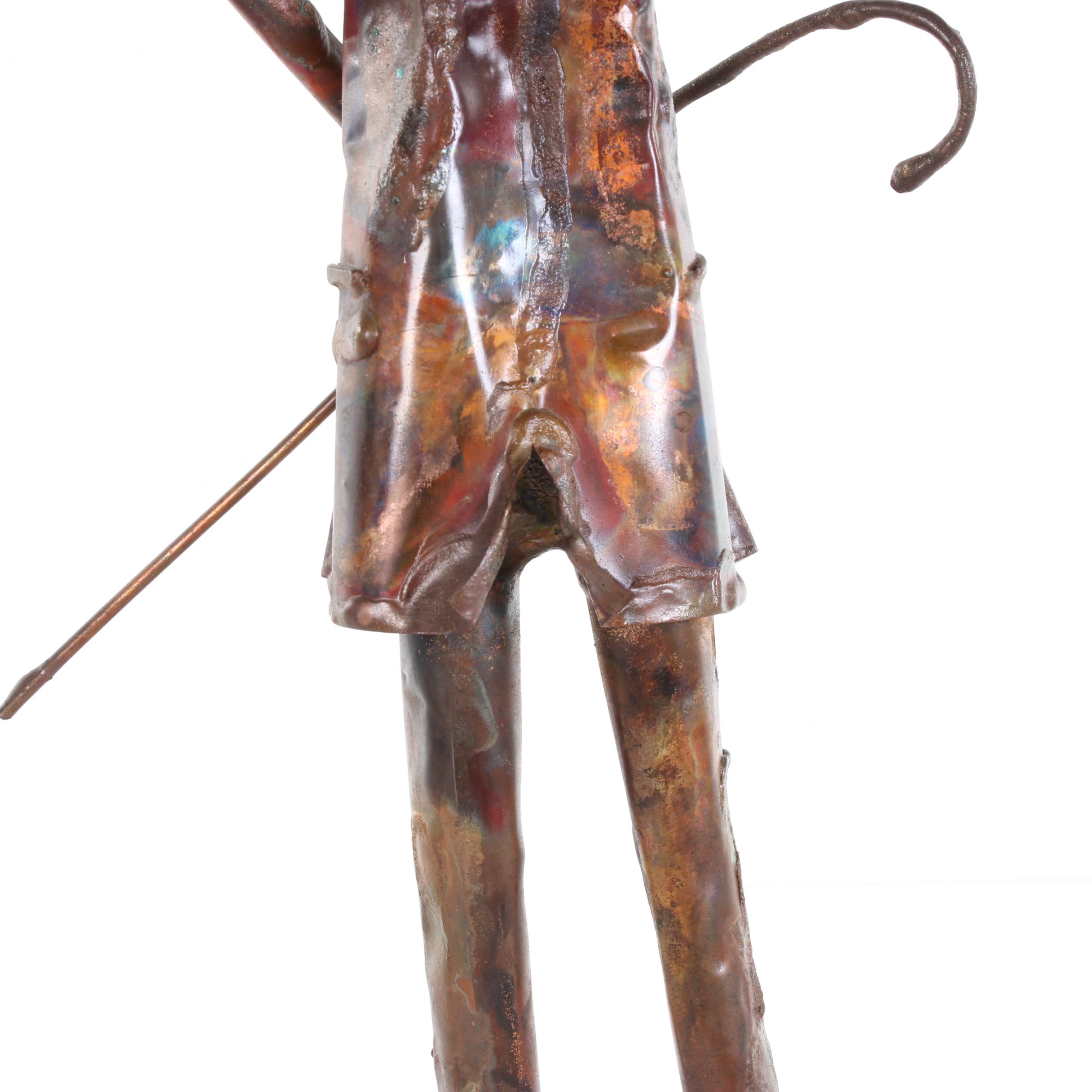 Jim Lewk Copper and Glass Sculpture of Balloon Man