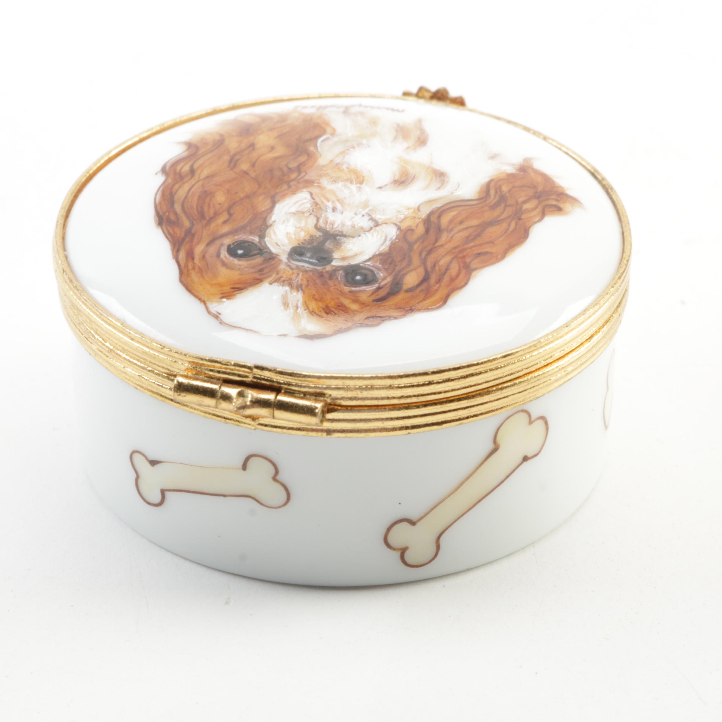 Scotland's Yard Studio King Charles Spaniel Porcelain Limoges Box
