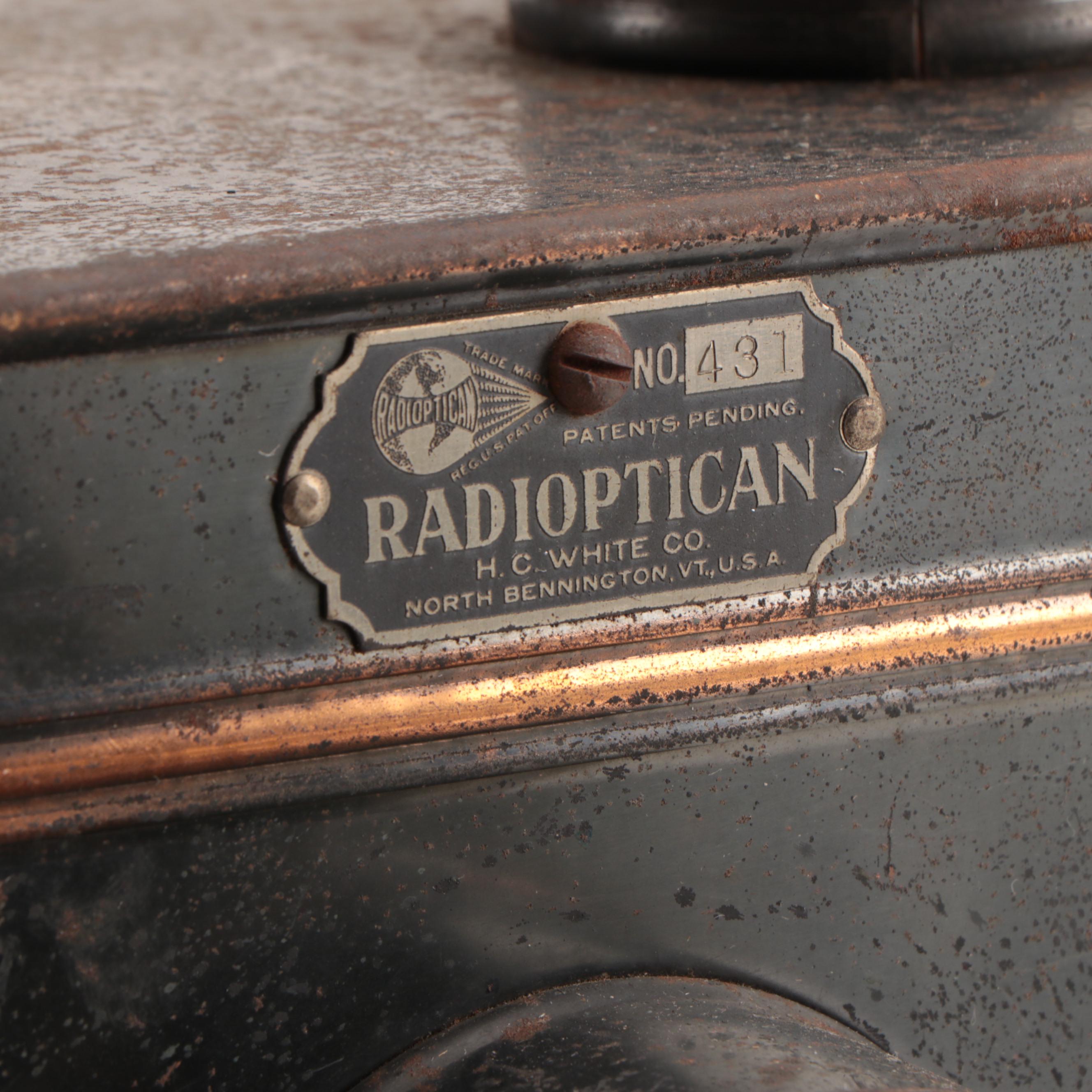 H.C. White Co. Radioptican Postcard Projector with Lens, Early 20th Century