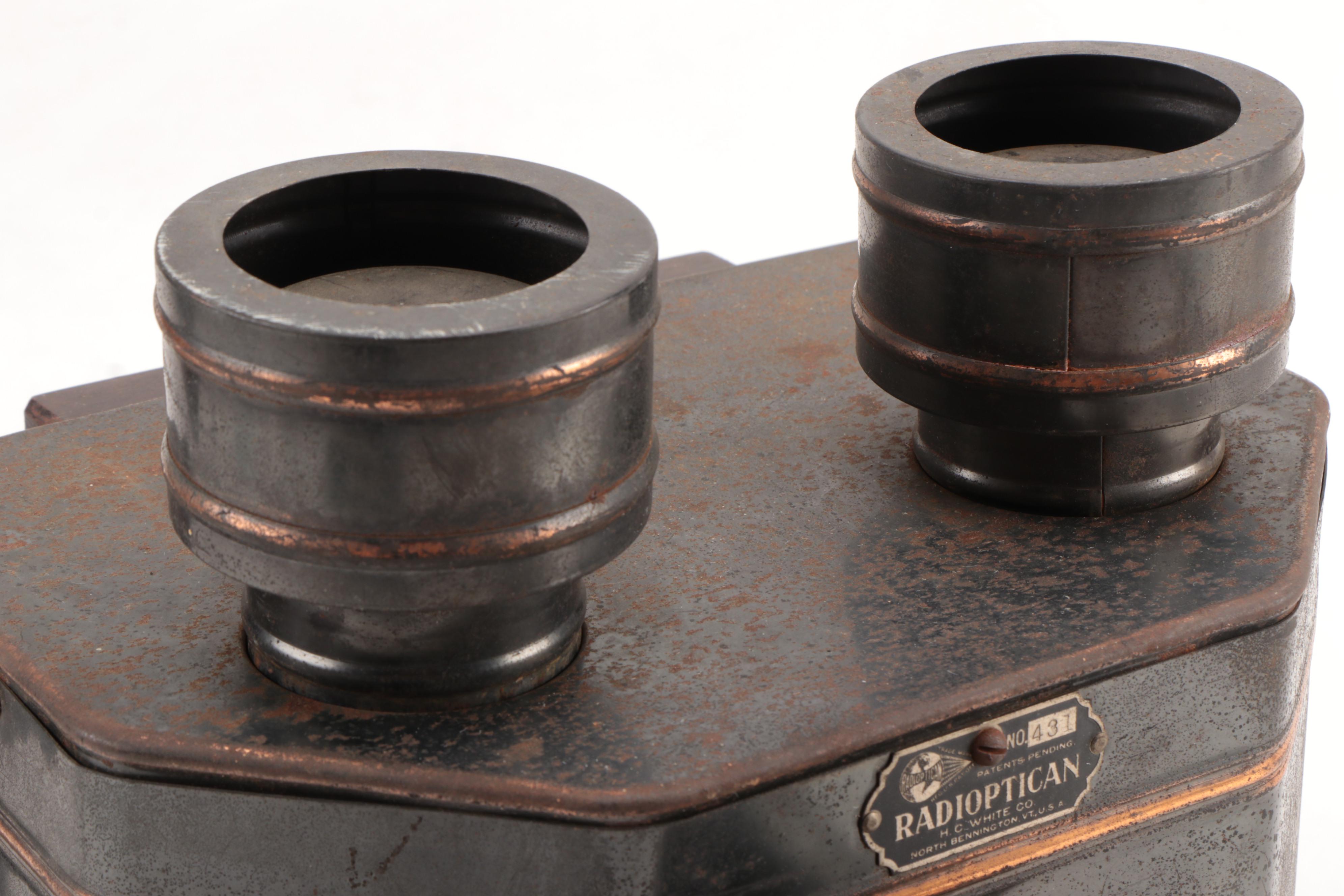 H.C. White Co. Radioptican Postcard Projector with Lens, Early 20th Century