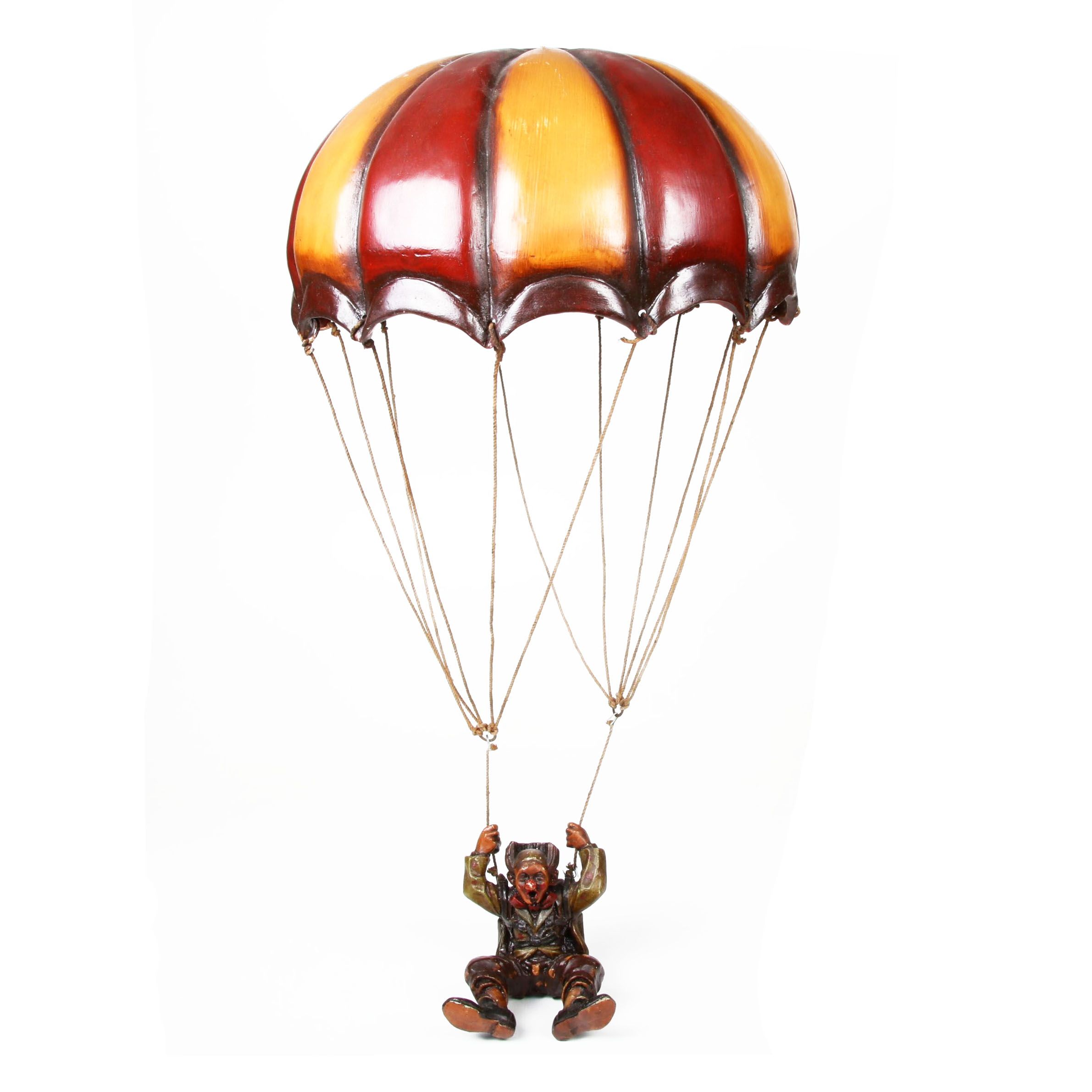 Allan Agohob Hand Painted "Parachuting Clown" Hanging Sculpture