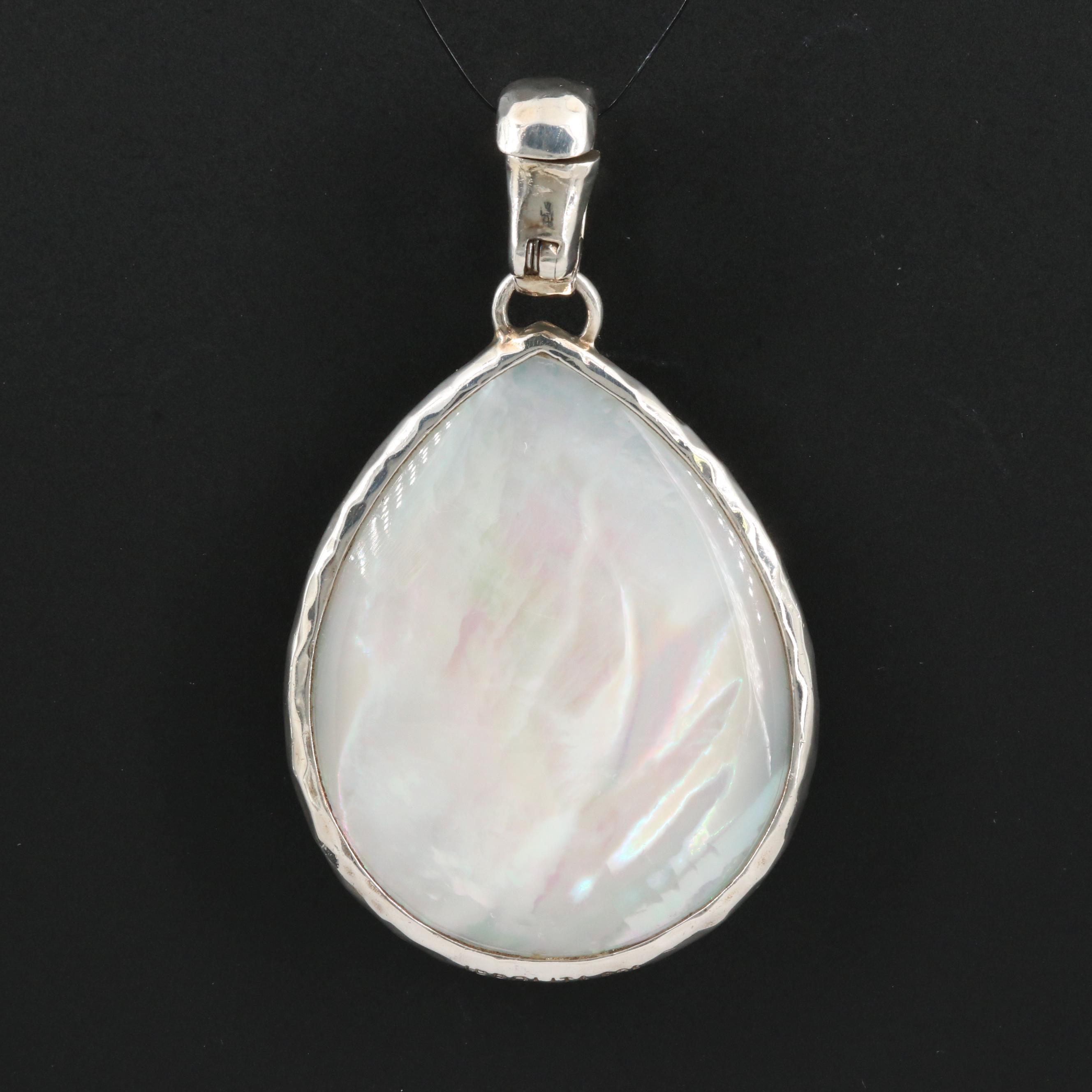 Ippolita Sterling Silver Quartz and Mother of Pearl Reversible Pendant