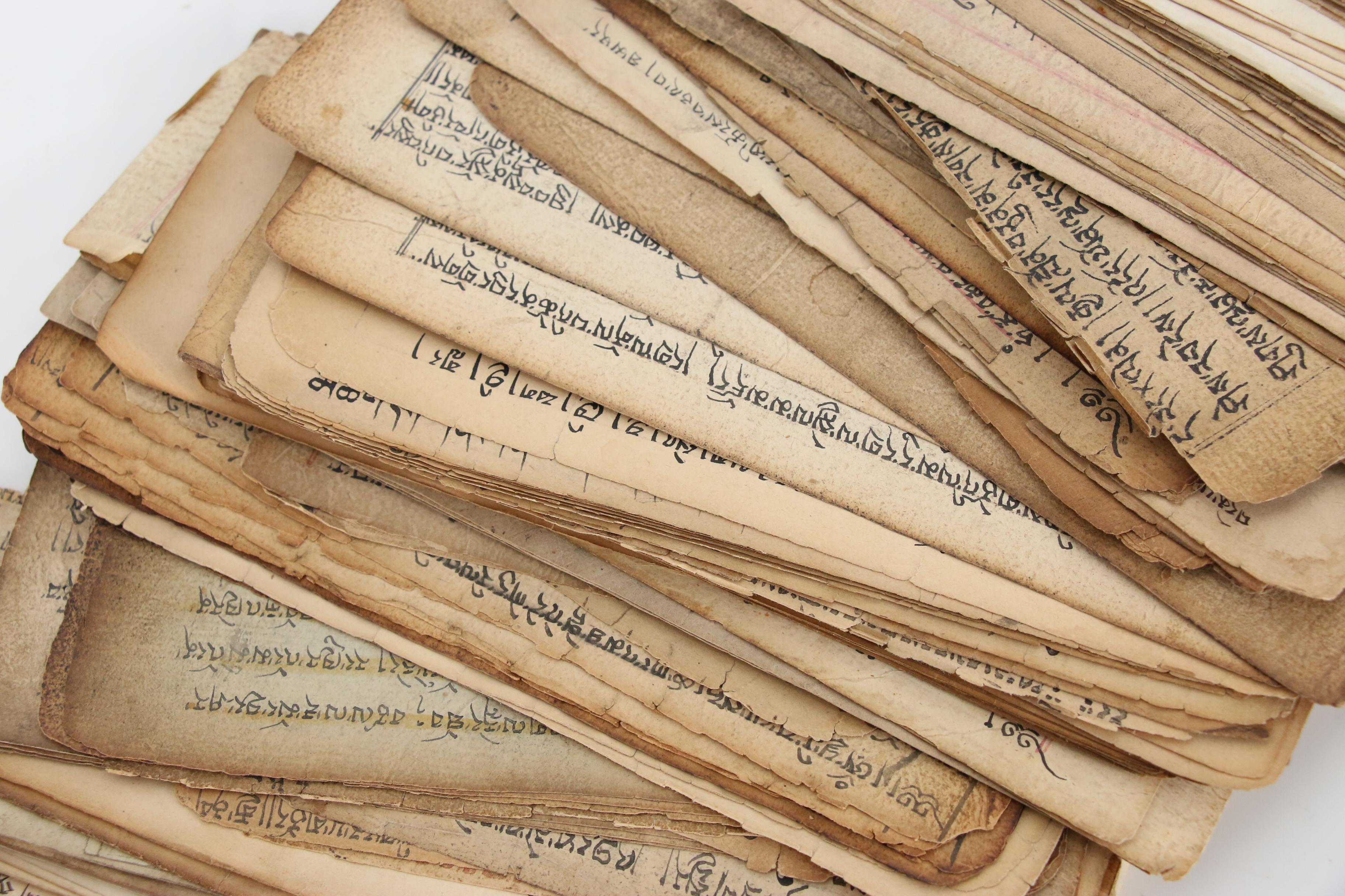 Hindu-Buddhist Sanskrit Mantra Manuscript Pages, 19th to 20th Century