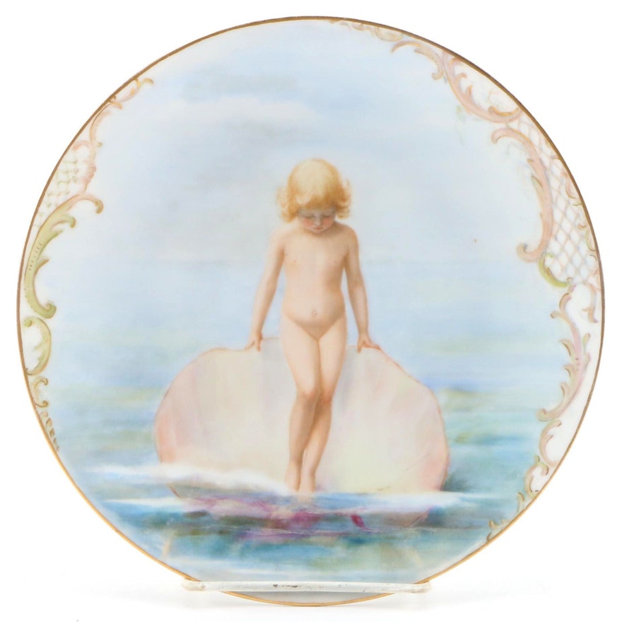 Bawo & Dotter Hand-Painted Porcelain Plate, Late 19th/Early 20th Century