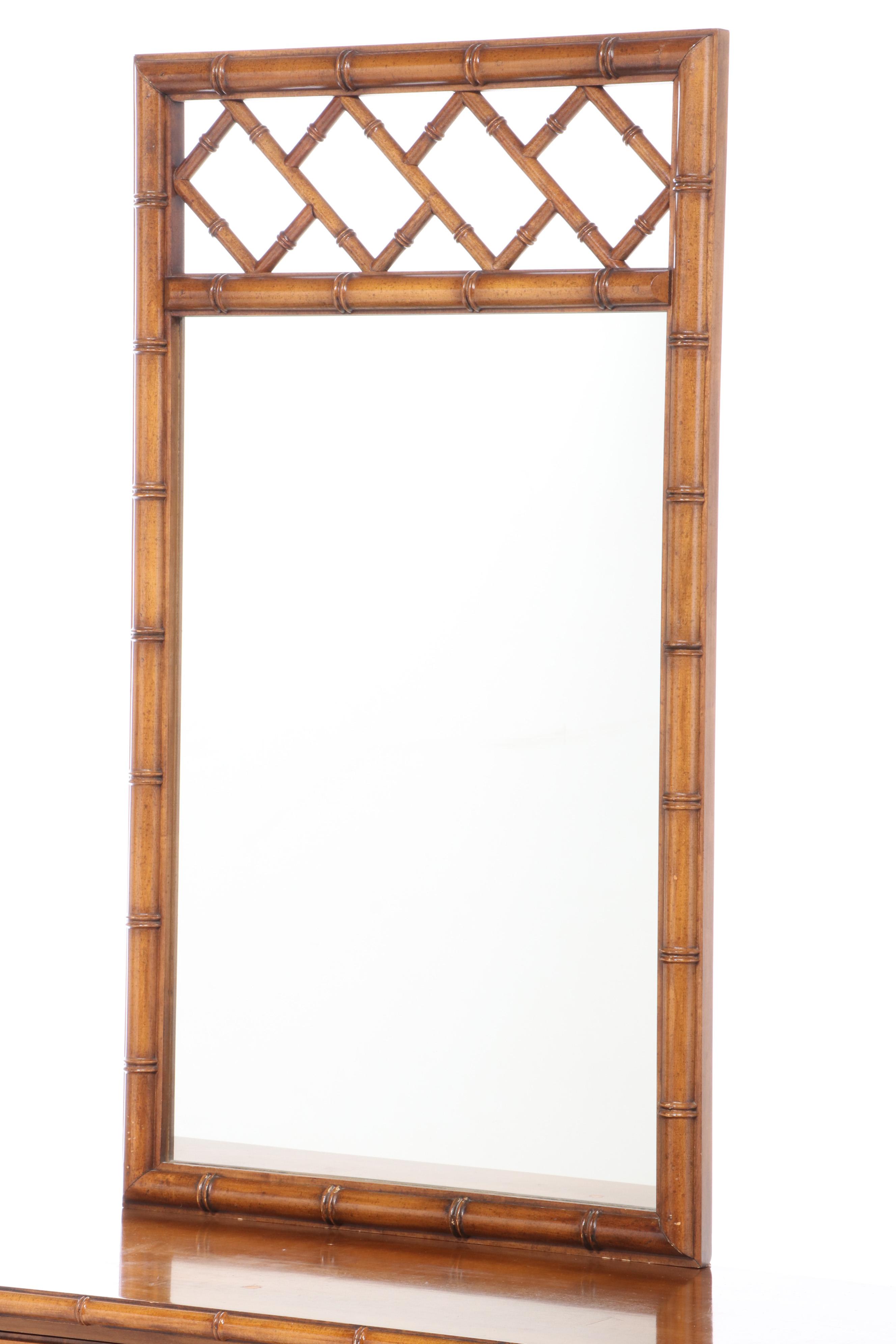 Dixie "Tahiti Collection" Faux Bamboo Dresser and Mirror