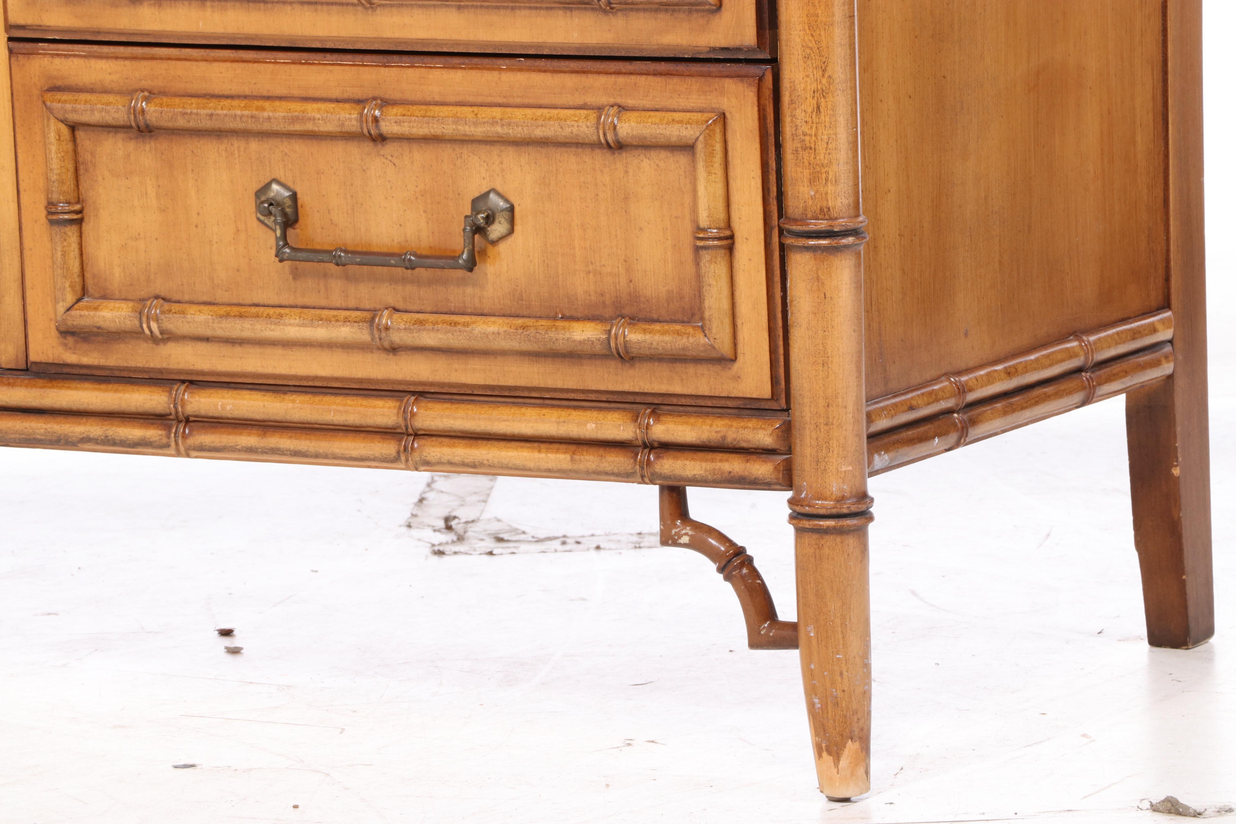Dixie "Tahiti Collection" Faux Bamboo Dresser and Mirror