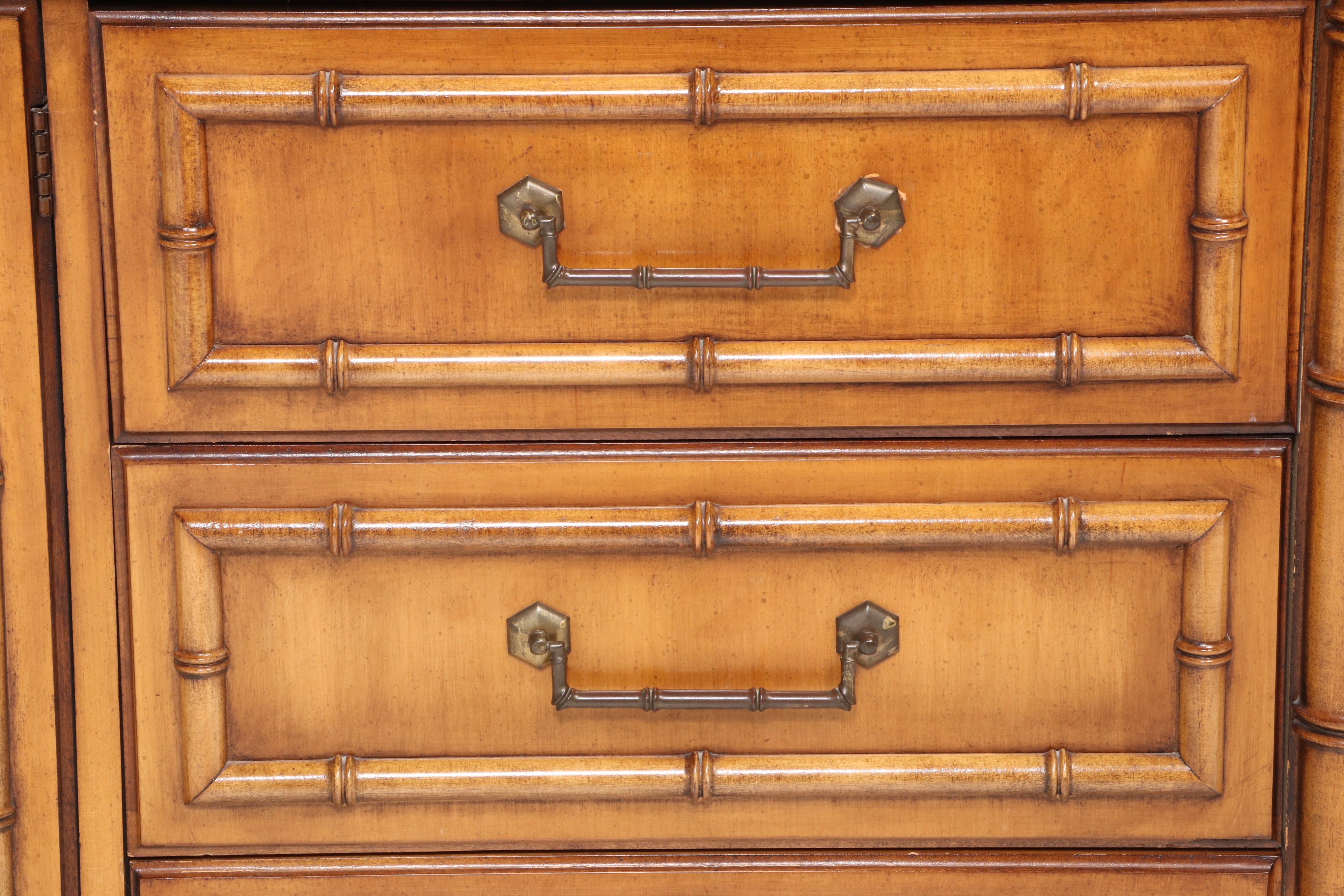 Dixie "Tahiti Collection" Faux Bamboo Dresser and Mirror