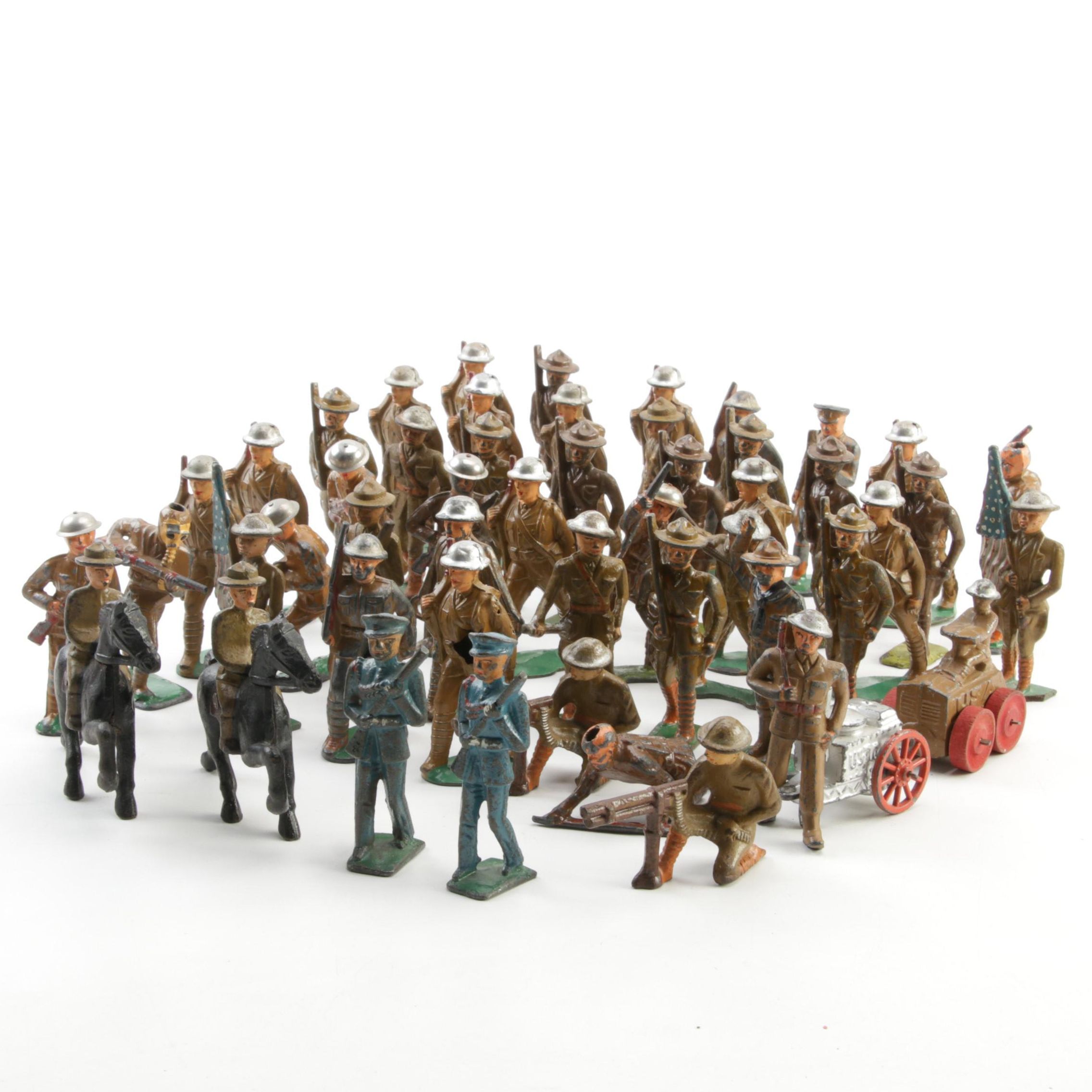 Manoll and Barclay United States Military Metal Toy Soldiers, Mid-20th C.