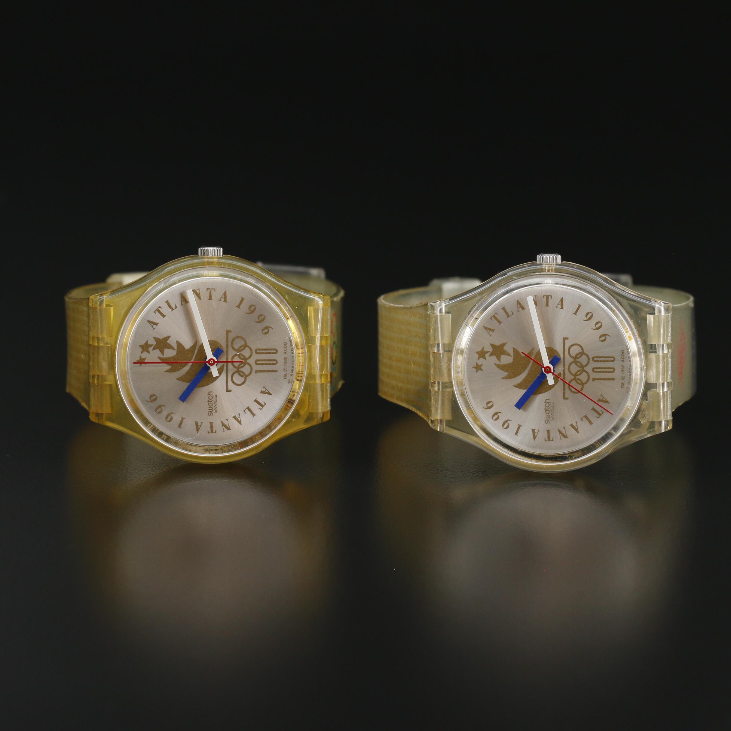 Pair of 1996 Swatch USA and Swiss Olympic Team Quartz Watches