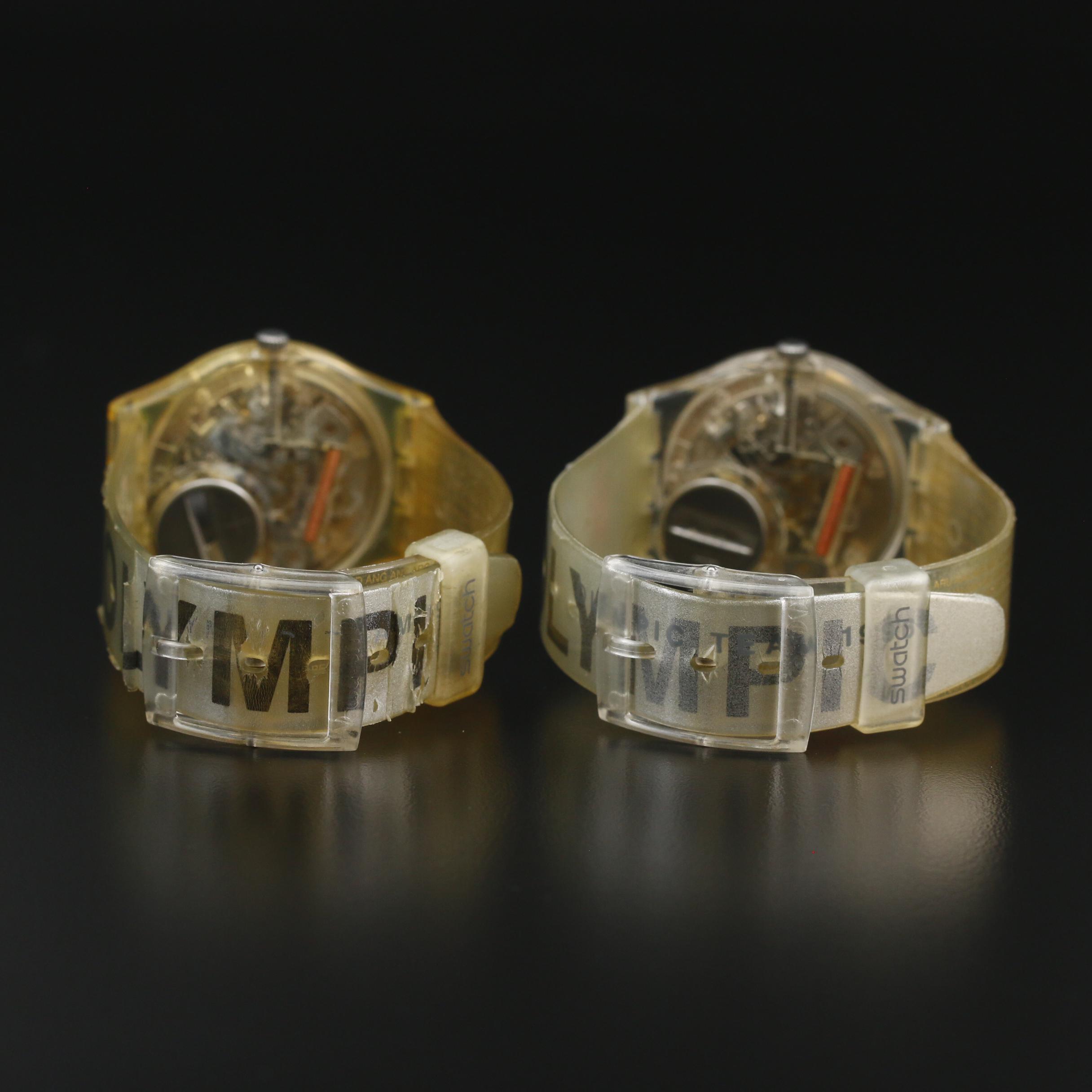 Pair of 1996 Swatch USA and Swiss Olympic Team Quartz Watches