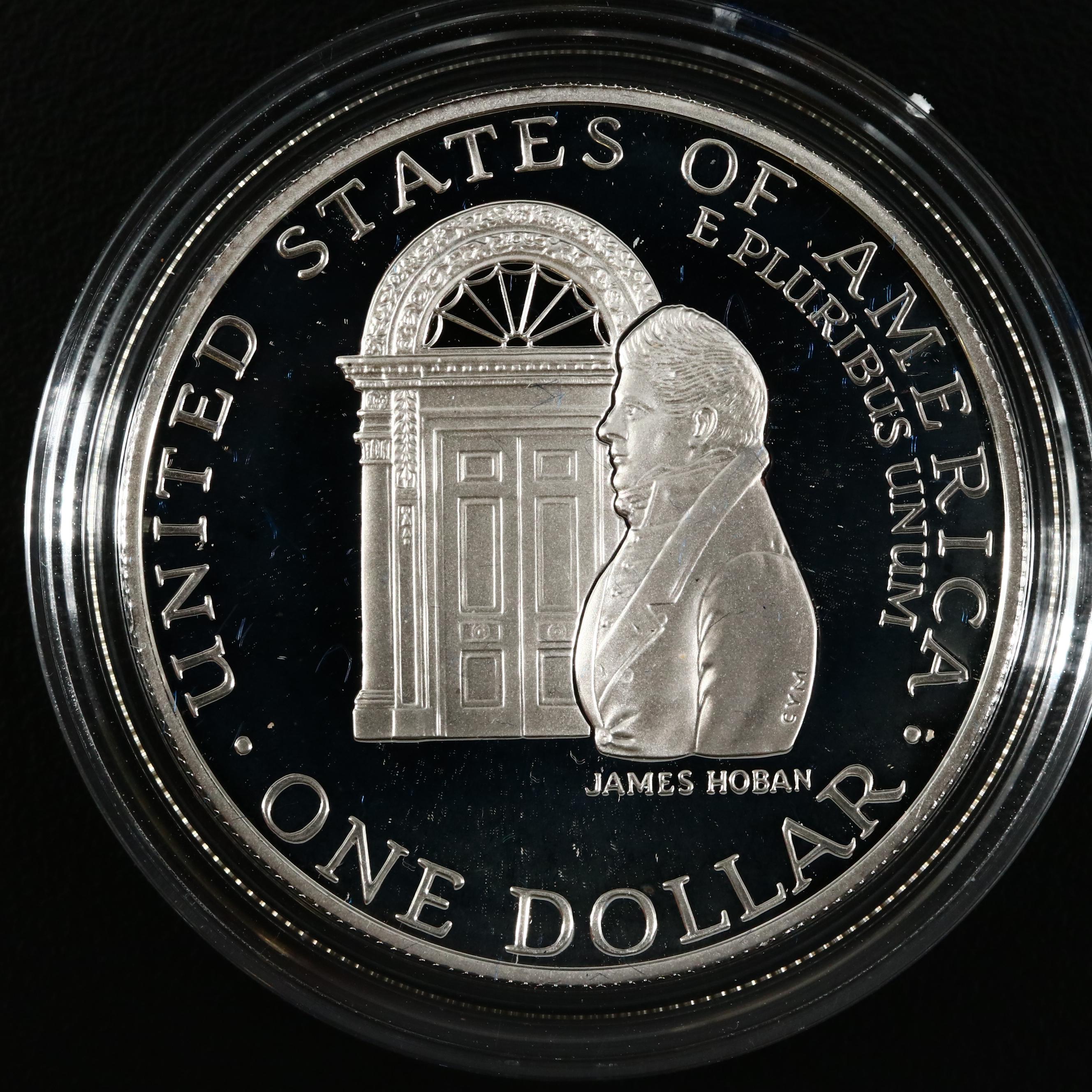 Four Modern U.S. Commemorative Proof Silver Dollars and One Proof Half Dollar