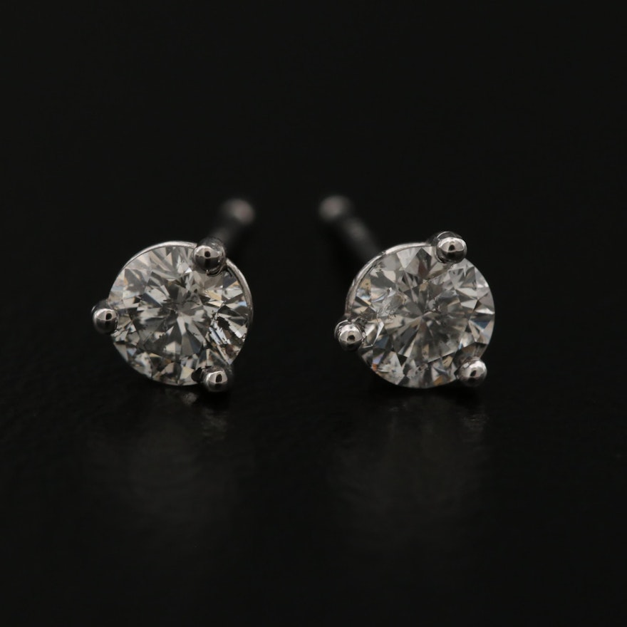 14K Martini Style 0.46 CTW Diamond Earrings