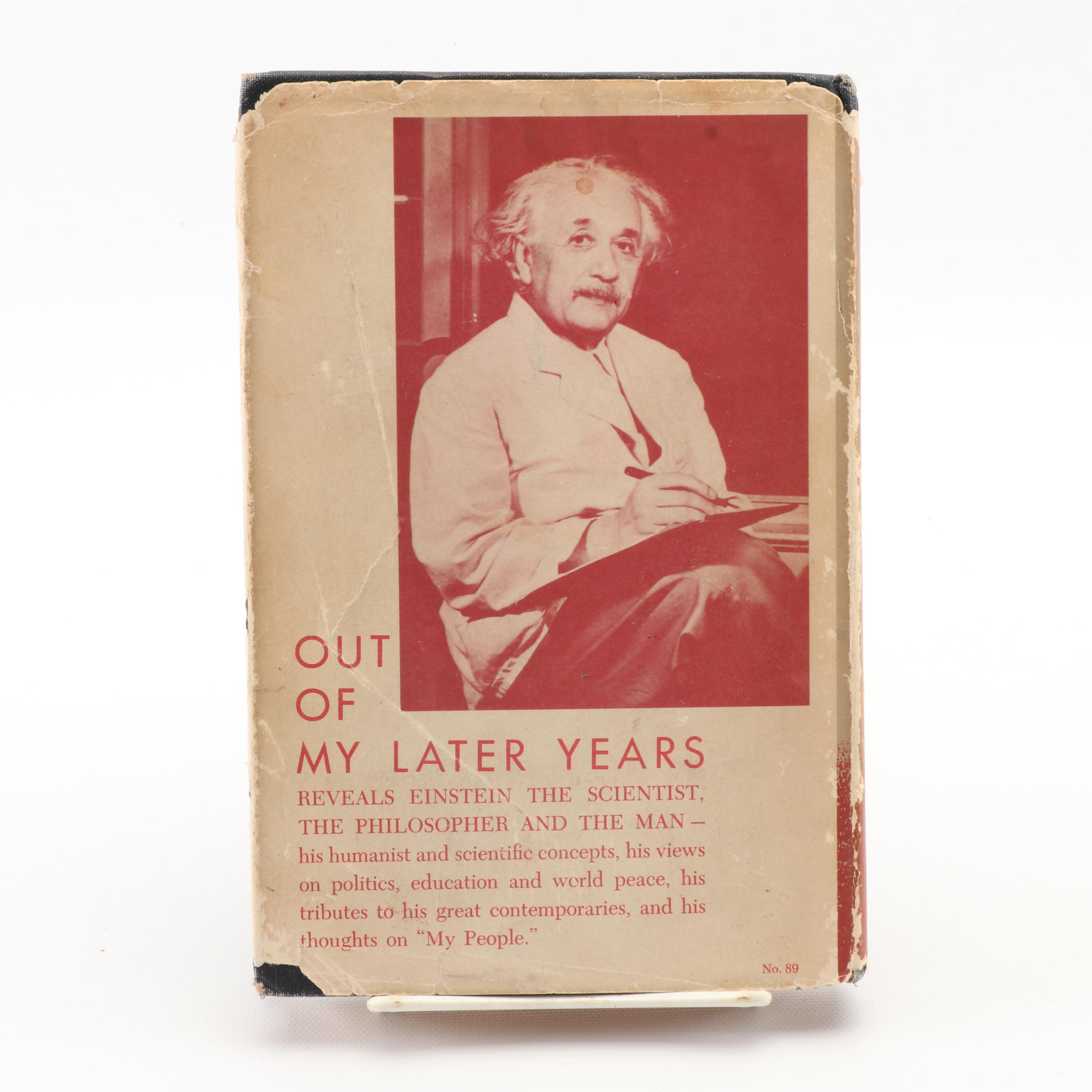 1950 First Edition "Out of My Later Years" by Albert Einstein