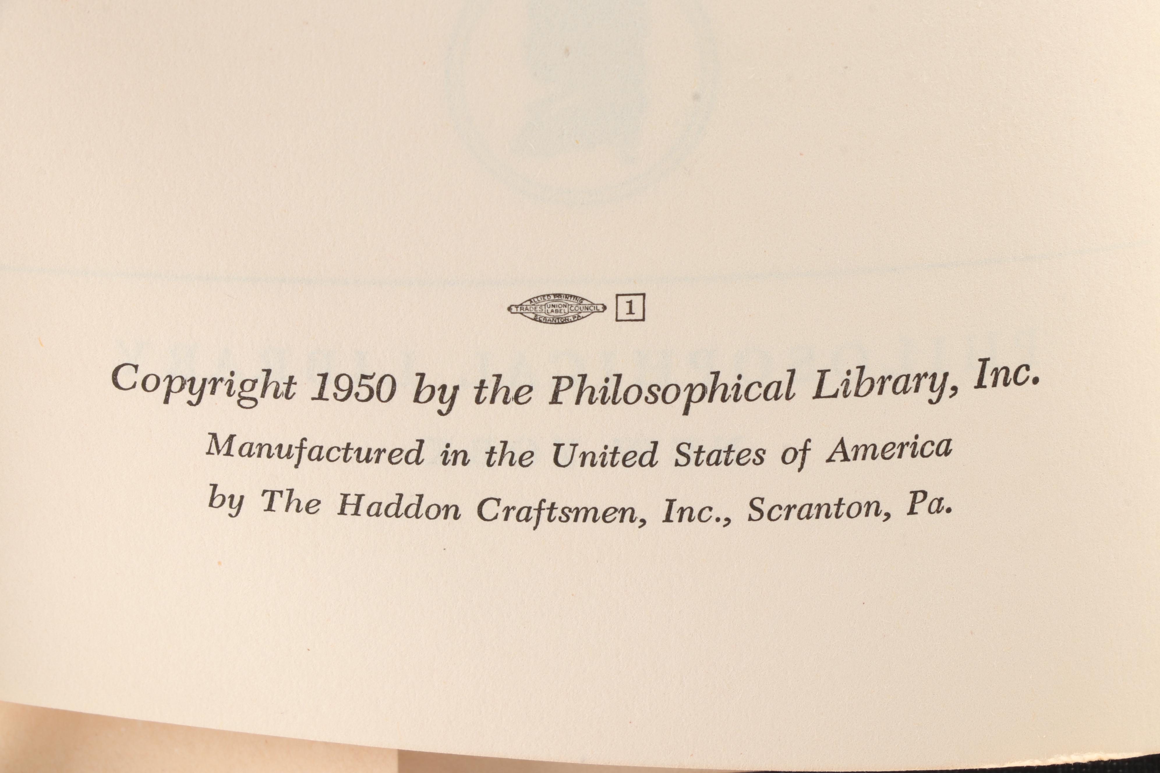 1950 First Edition "Out of My Later Years" by Albert Einstein