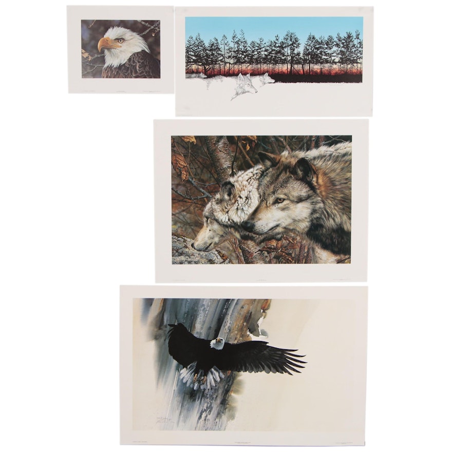 Peter Parnall Offset Lithograph "Winter Wolves" and More