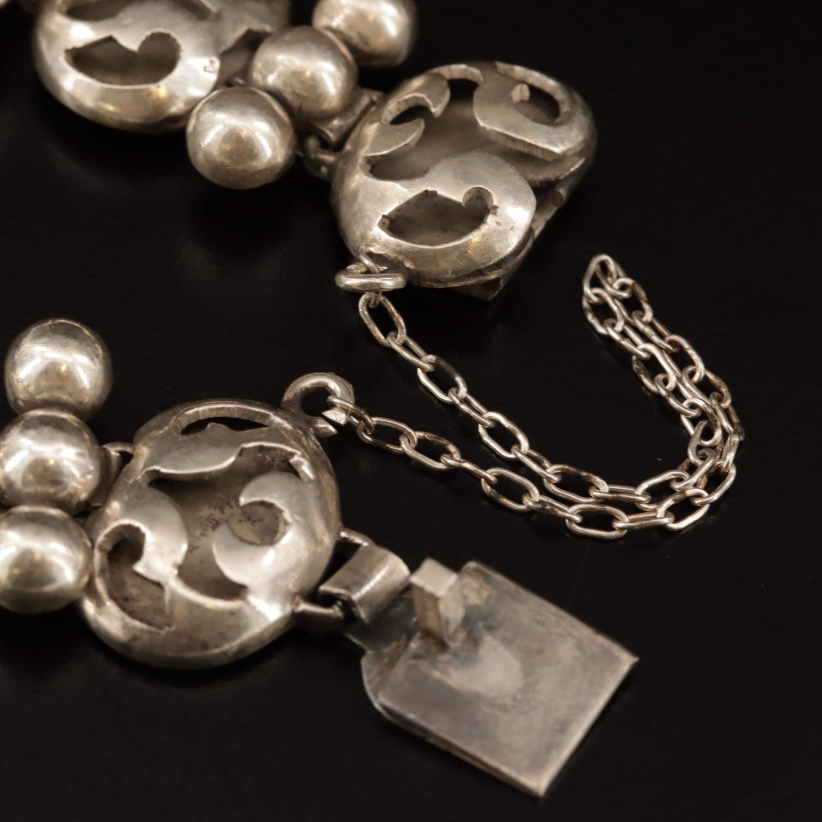 Mexican Ana María Nuñez de Brilanti Sterling  Overlay Bracelet and Earrings