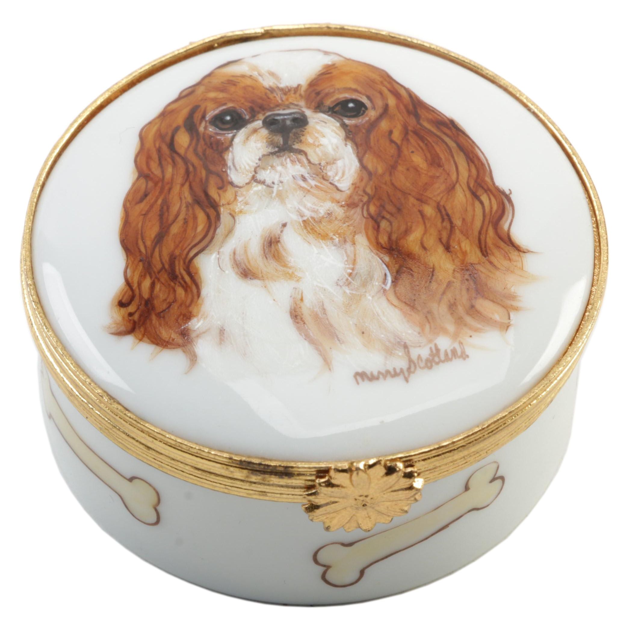 Scotland's Yard Studio King Charles Spaniel Porcelain Limoges Box