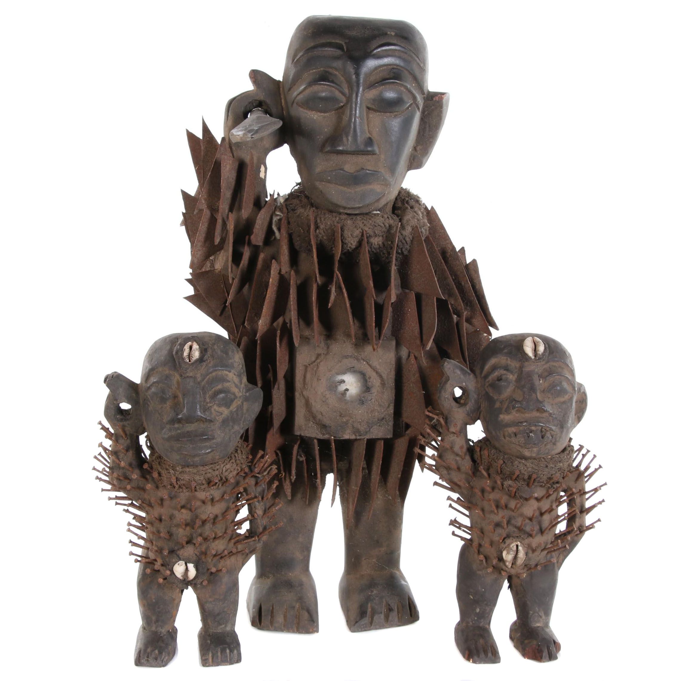 After Kongo Artist Nkisi N’kondi Power Figures, 20th Century
