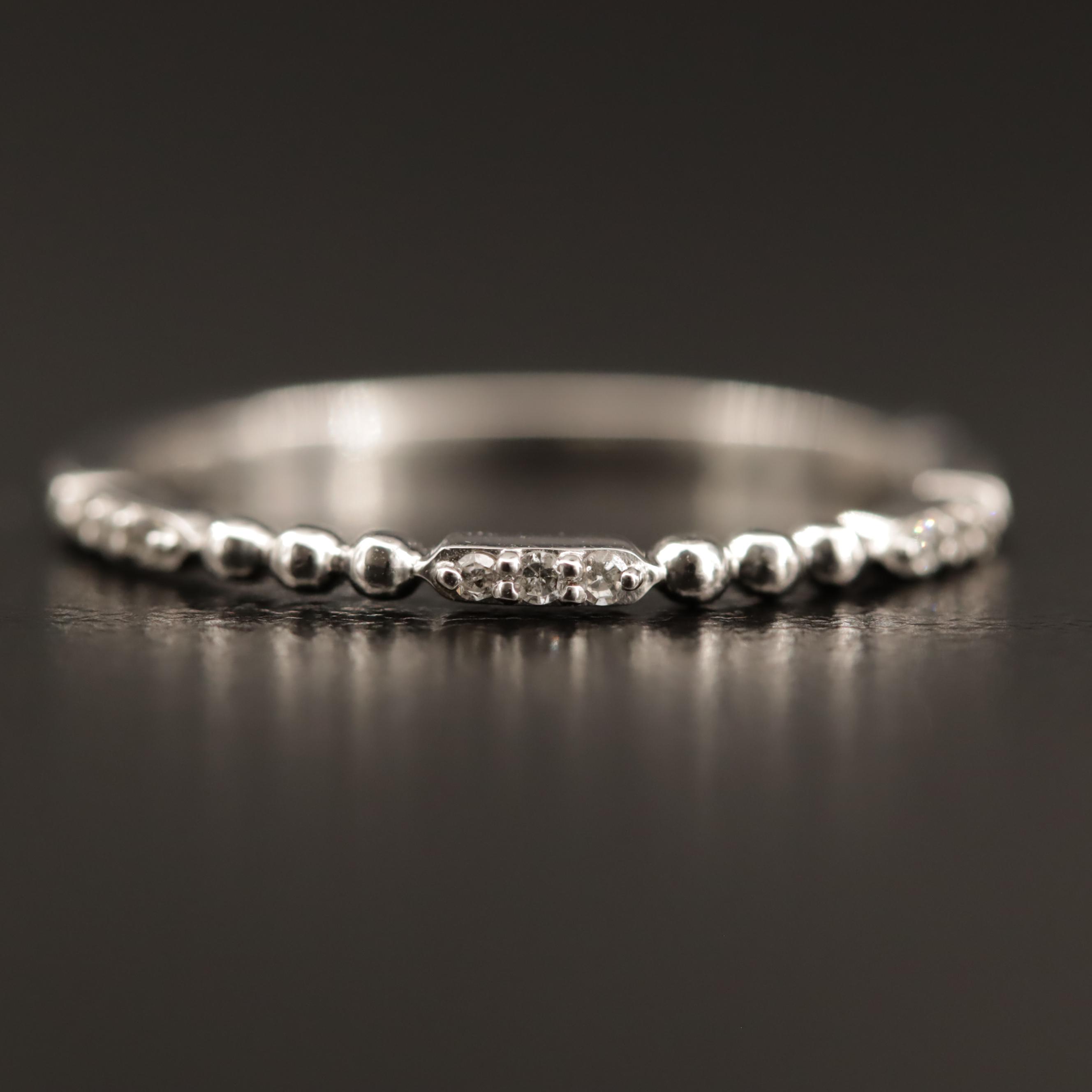 10K Tri-Color Diamond Stackable Rings