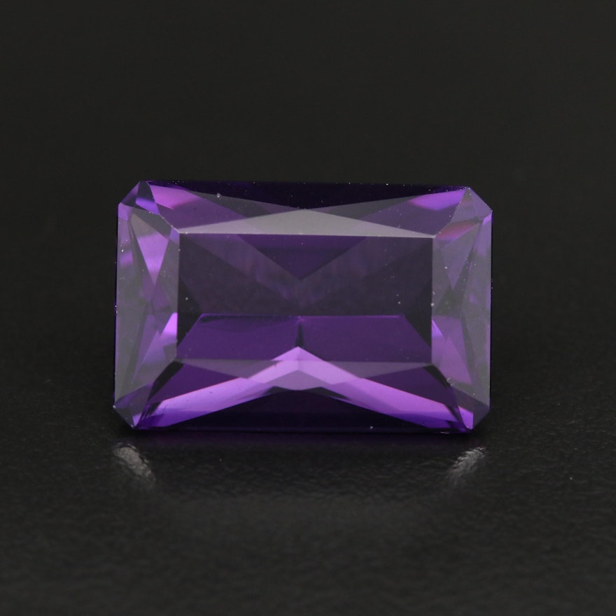 Loose 19.96 CT Cut Corner Rectangular Amethyst