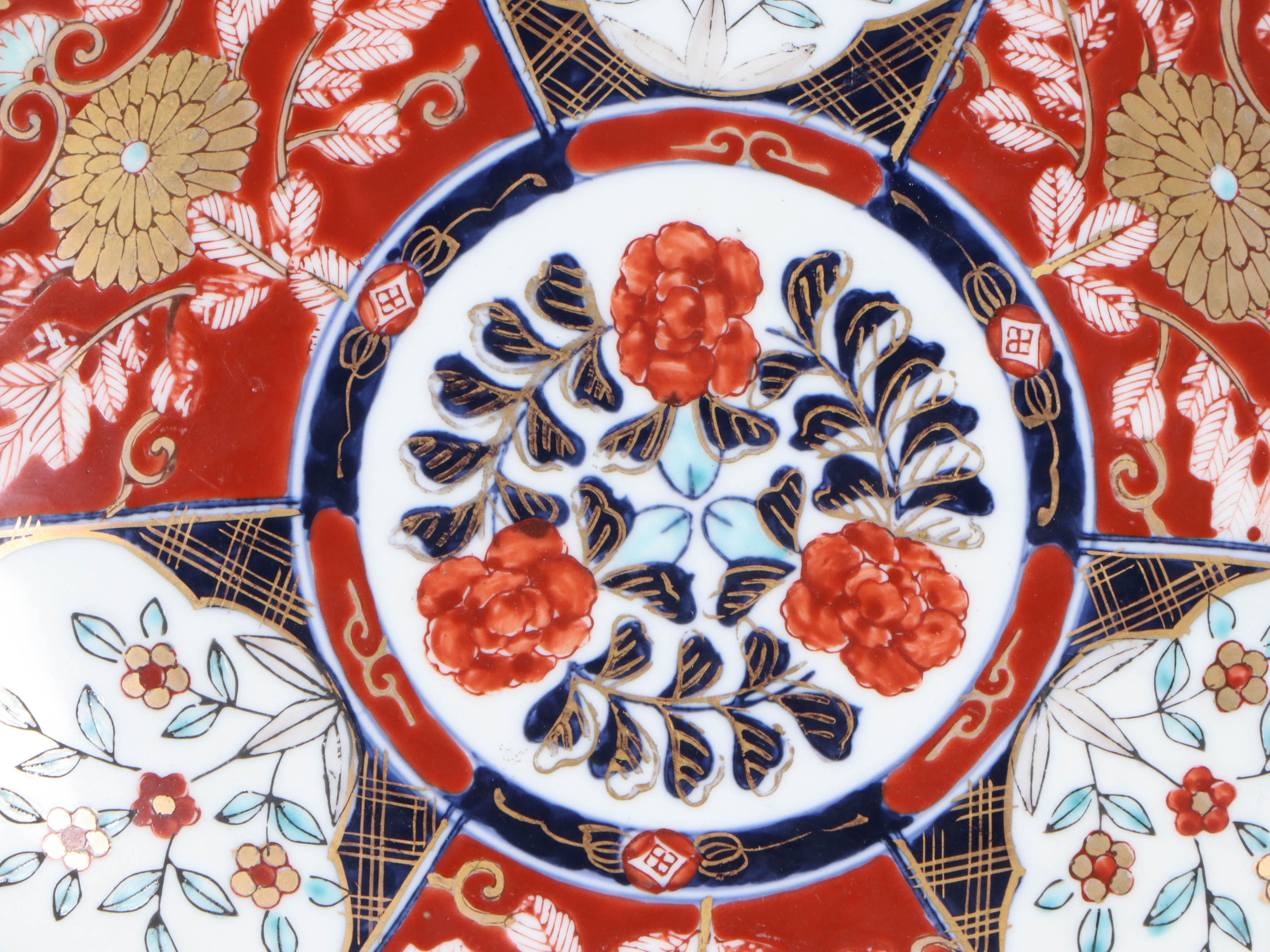 Gold Imari Japanese Hand-Painted Porcelain Plate