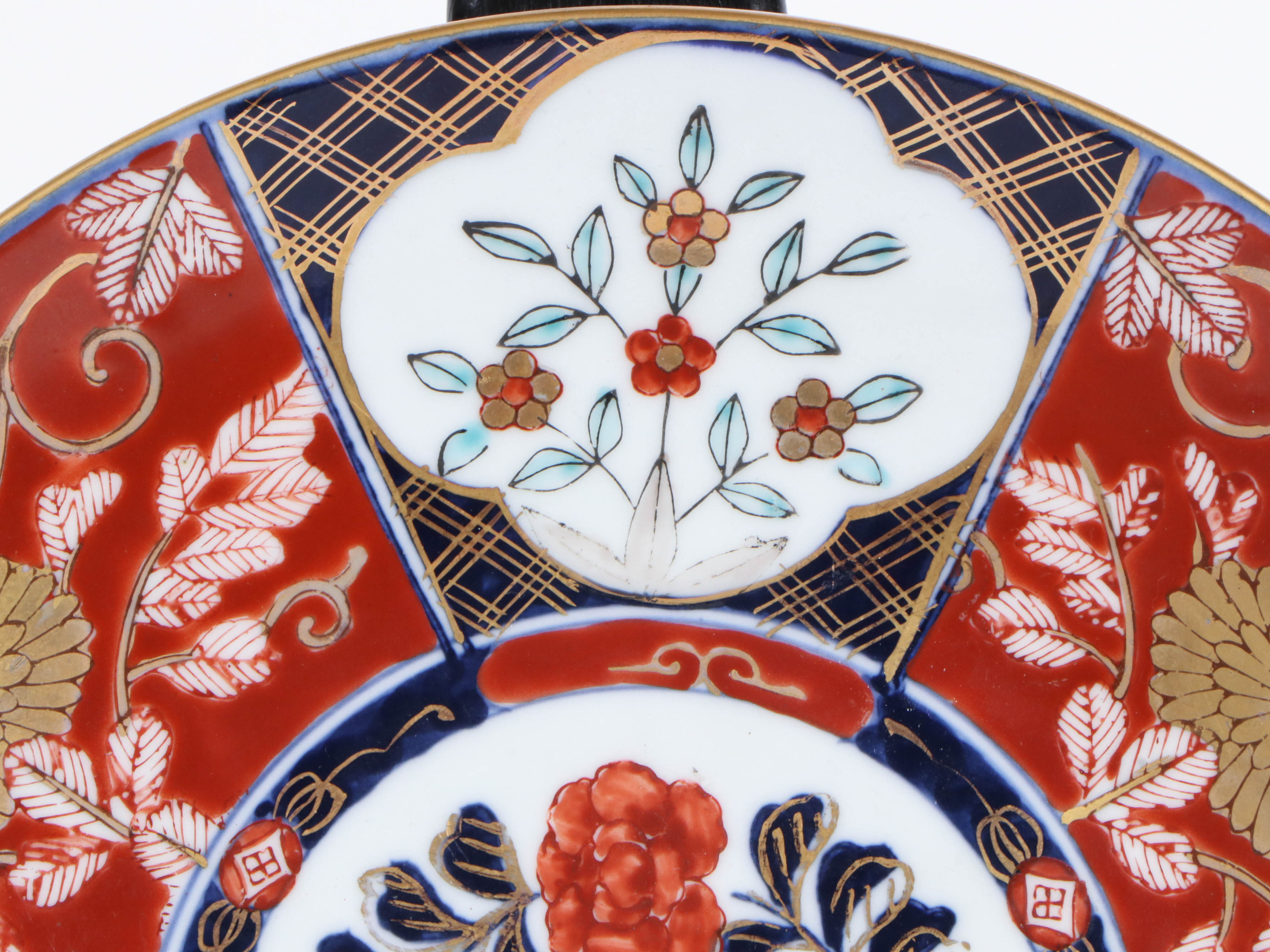 Gold Imari Japanese Hand-Painted Porcelain Plate