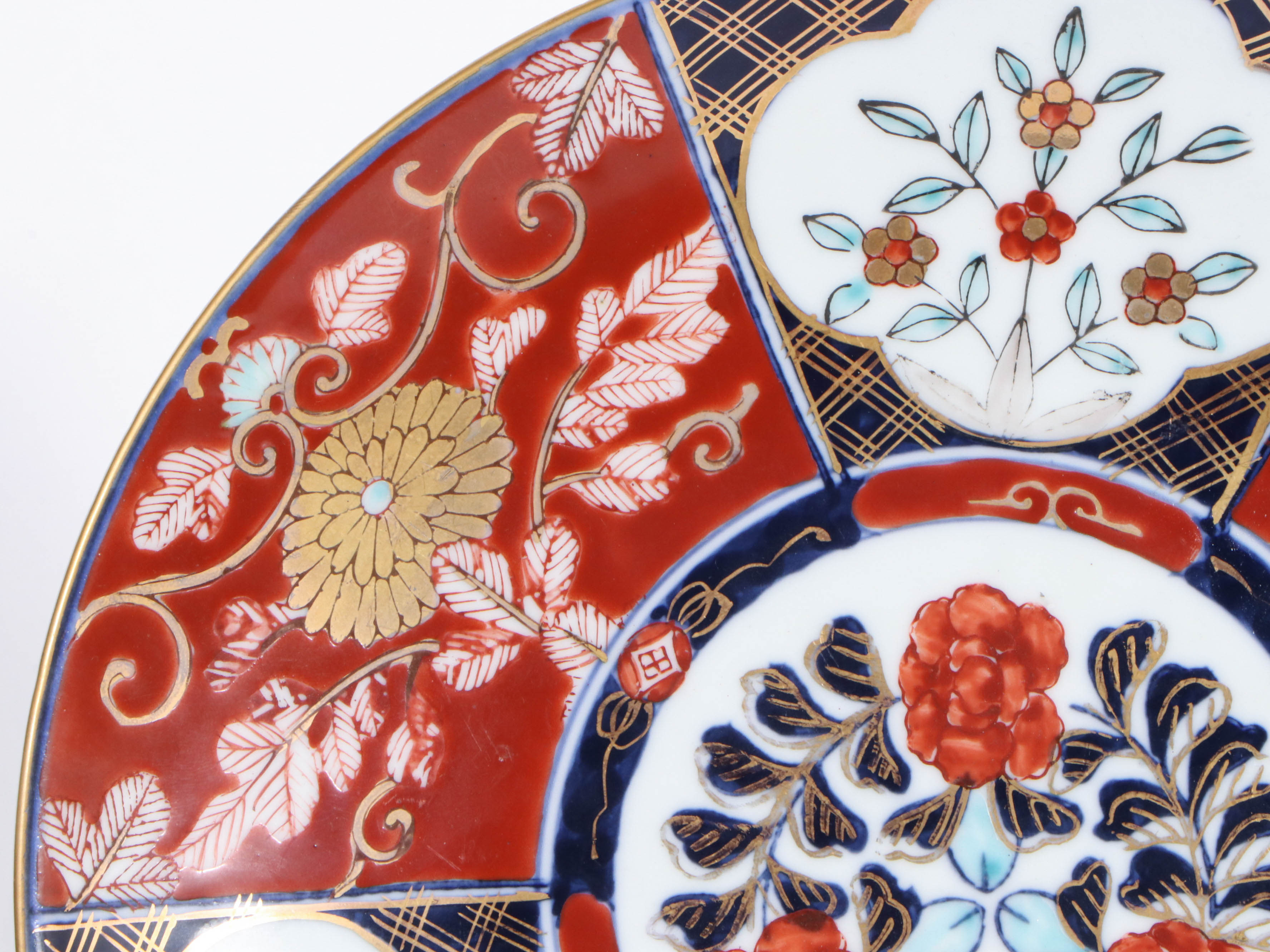 Gold Imari Japanese Hand-Painted Porcelain Plate