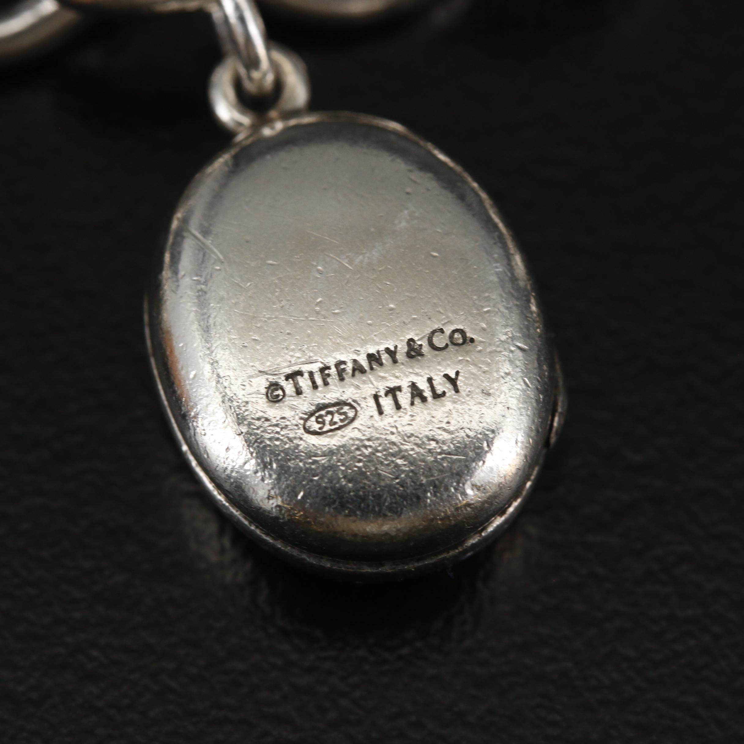 Tiffany & Co. Sterling Charm Bracelet with Cupcake, Locket and Heart Charms