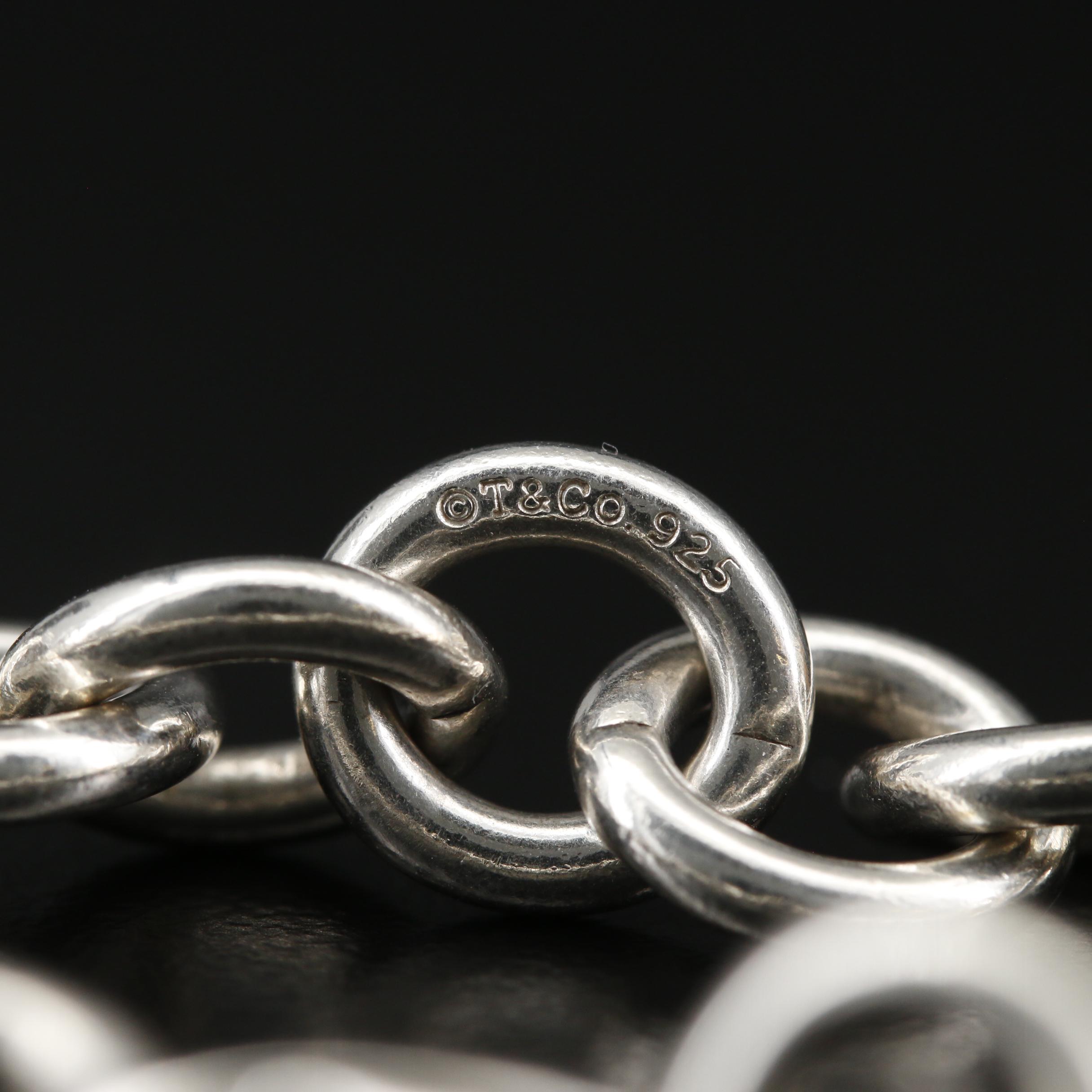 Tiffany & Co. Sterling Charm Bracelet with Cupcake, Locket and Heart Charms