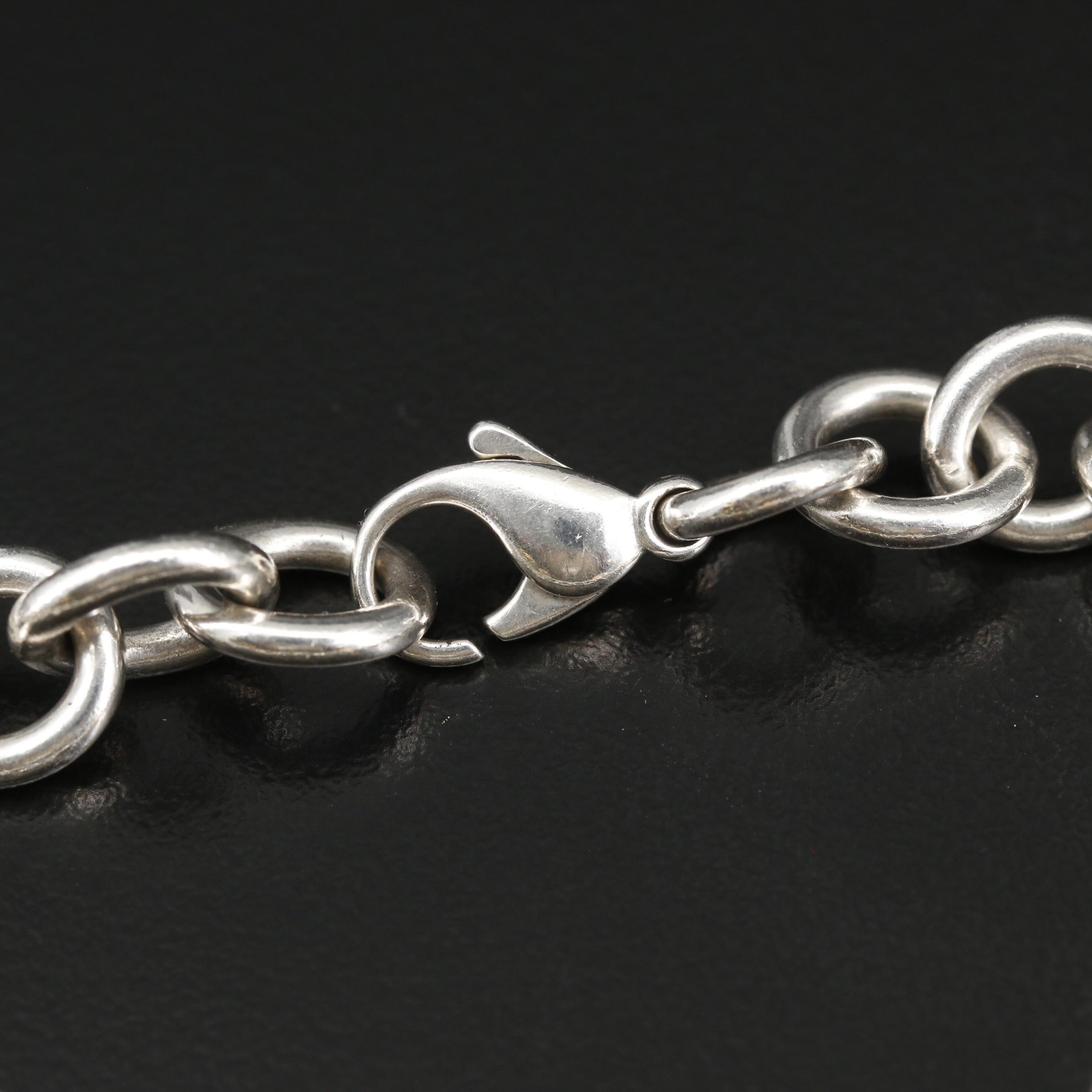 Tiffany & Co. Sterling Charm Bracelet with Cupcake, Locket and Heart Charms