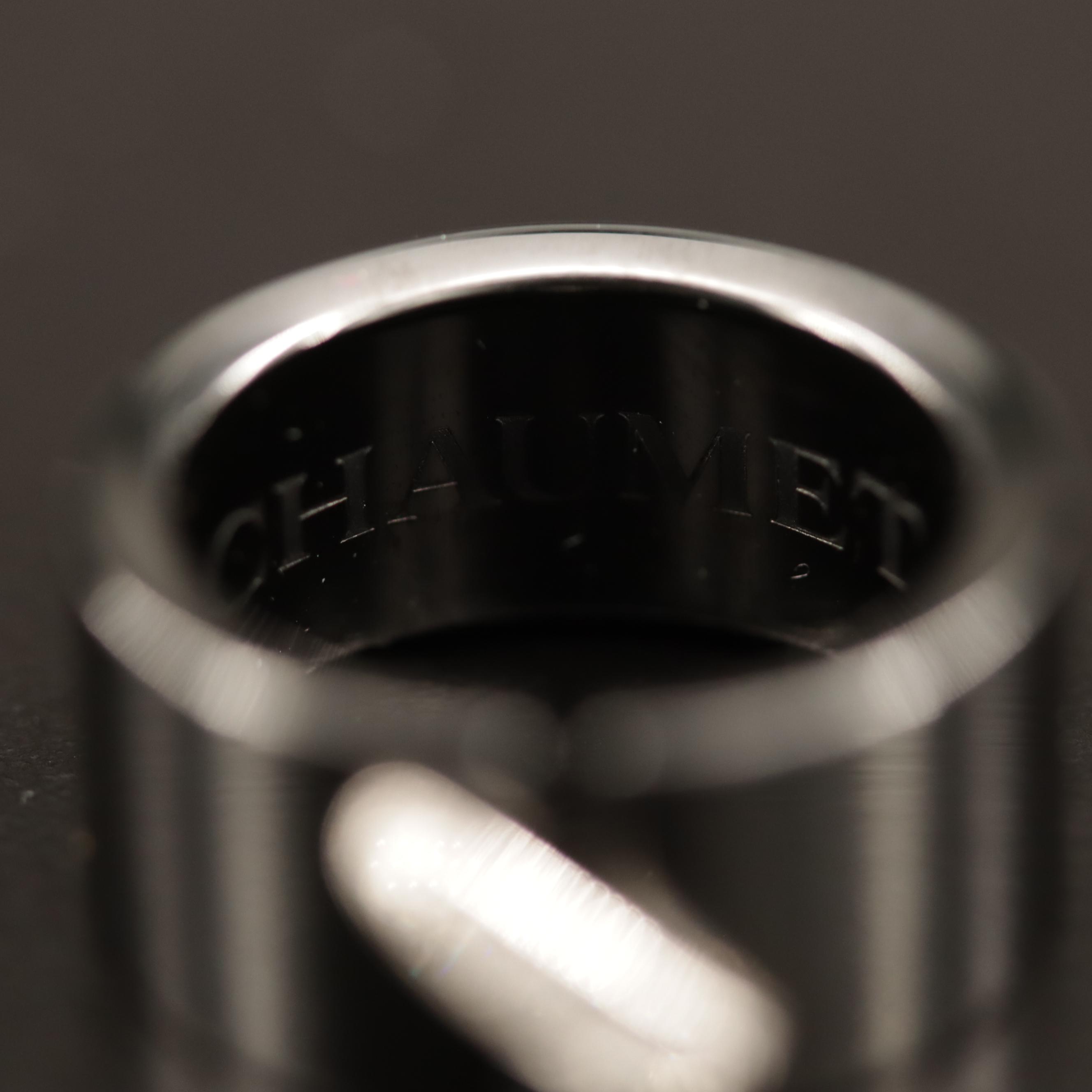 Chaumet "Liens" Black Ceramic Diamond Ring with 18K Accent