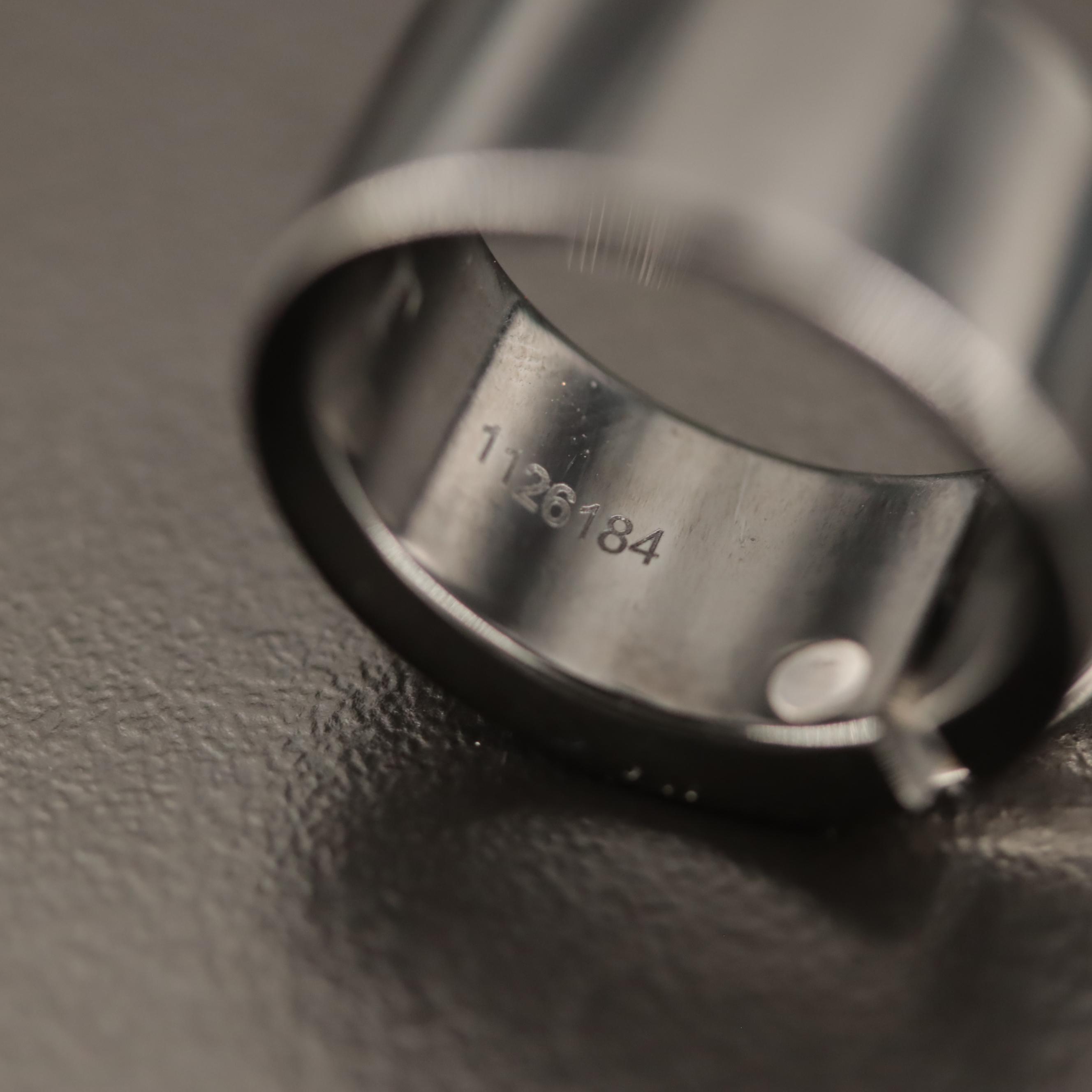 Chaumet "Liens" Black Ceramic Diamond Ring with 18K Accent