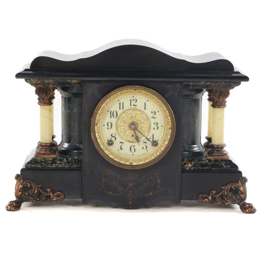 Seth Thomas Adamantine Mantel Clock, Late 19th Century