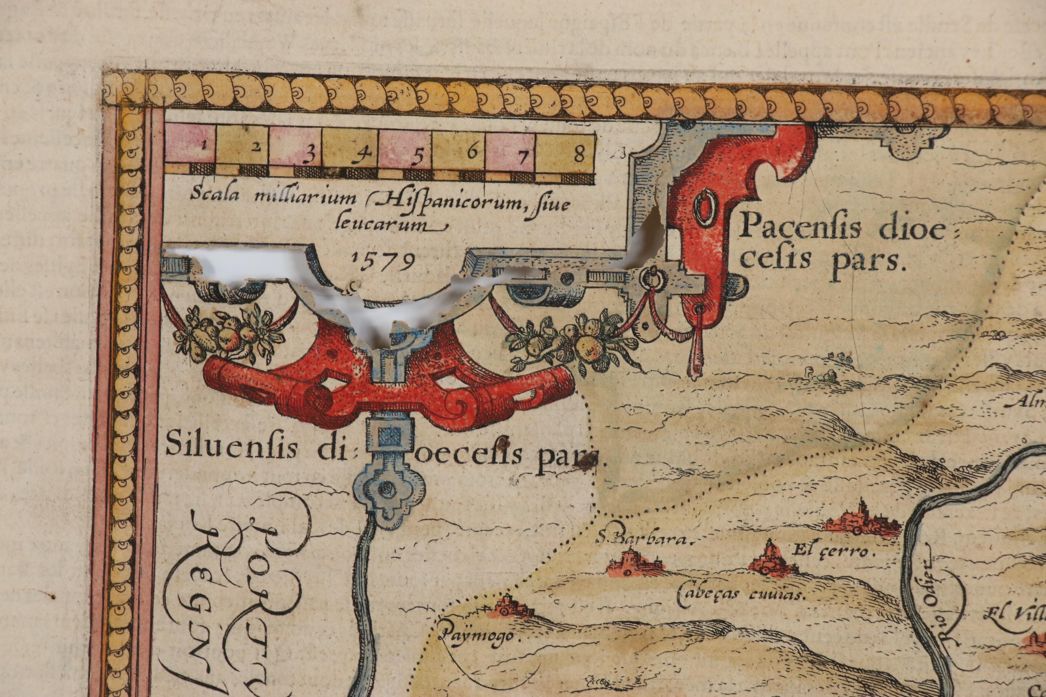 Ortelius Map of Andalusia from "Theatrum Orbis Terrarum", Late 16th Century