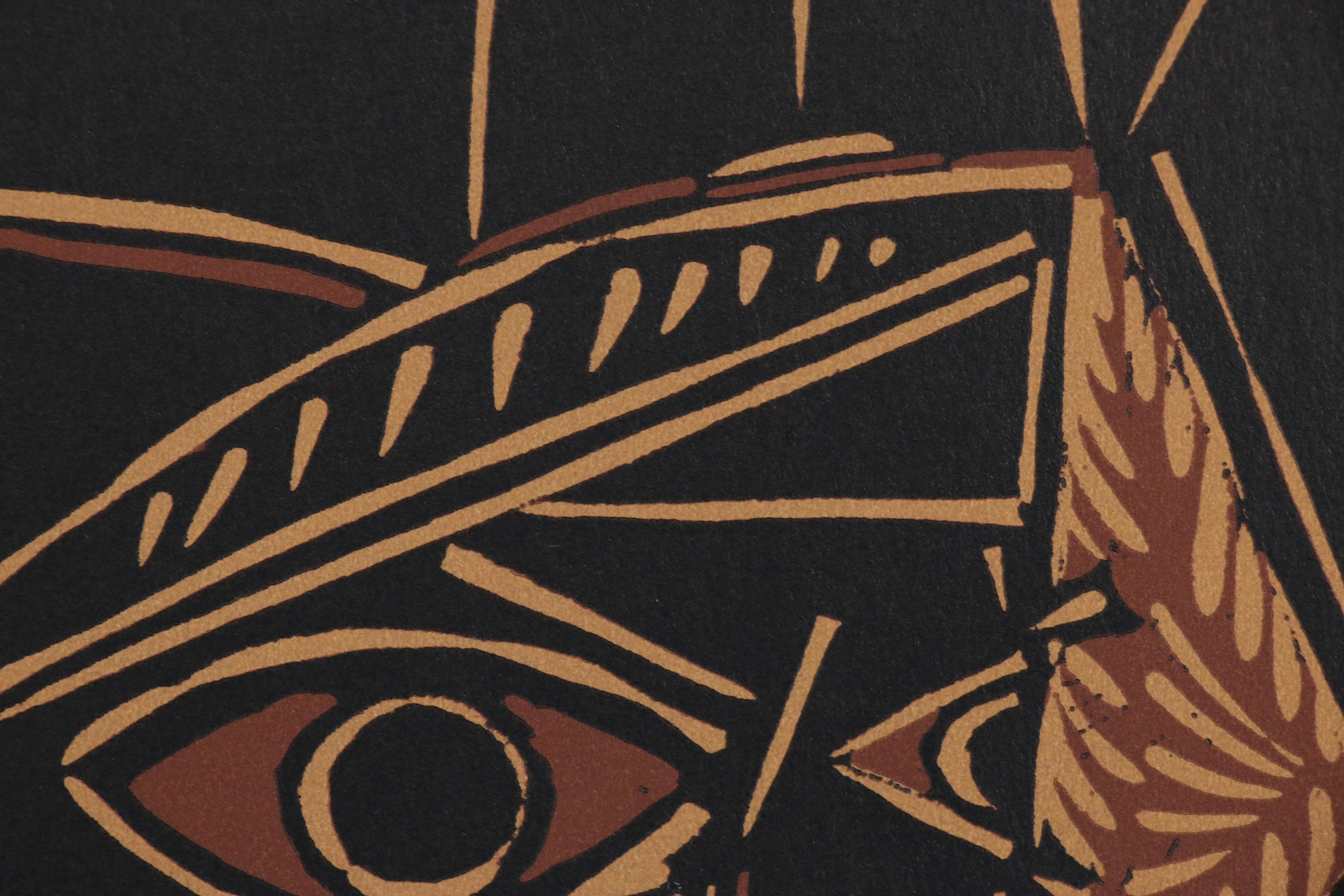 Pablo Picasso Linoleum Cut "Female Bust", 1962