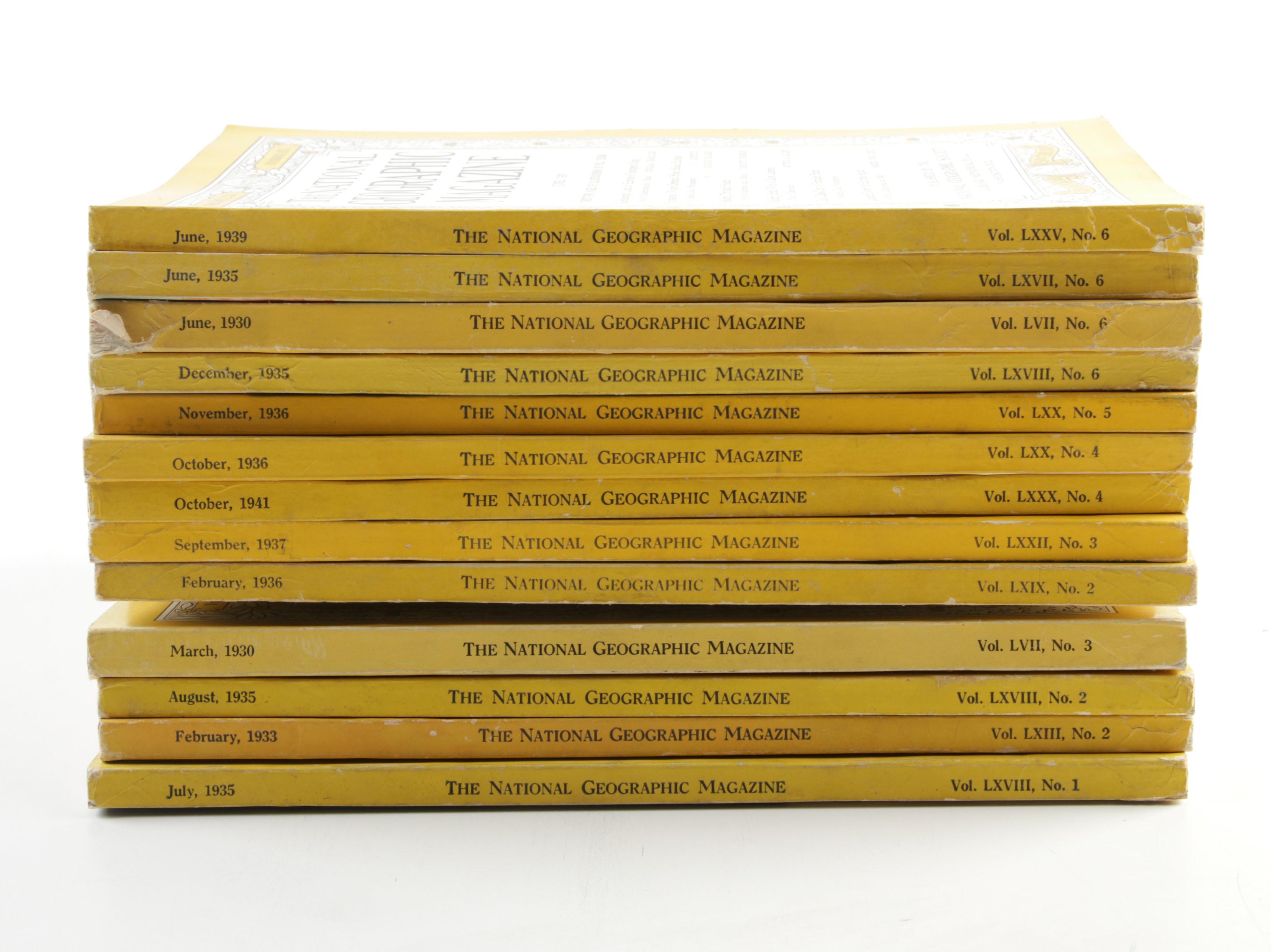Fourteen Vintage National Geographic Magazines From the 1930s and 1940s