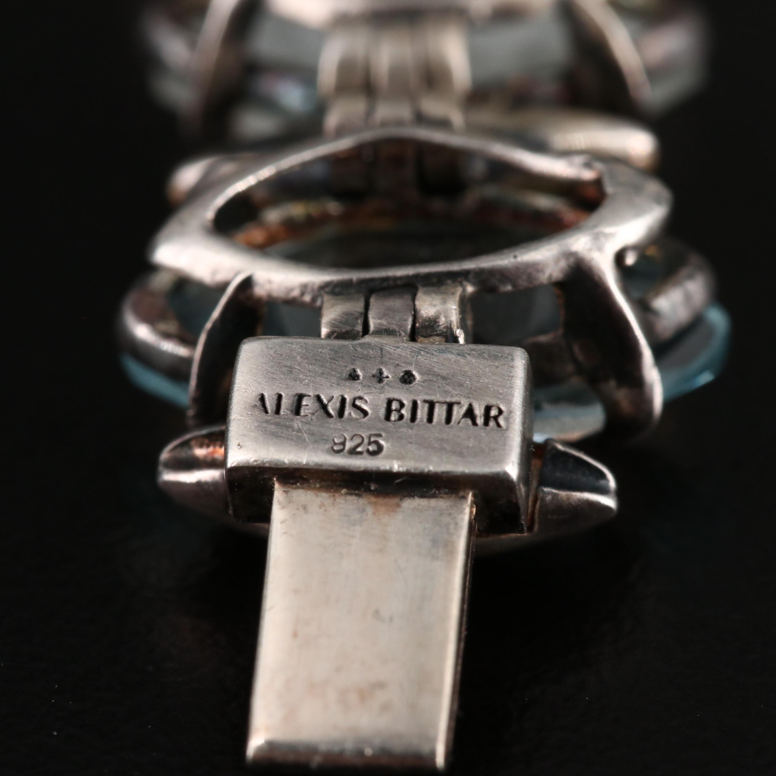 Alexis Bittar Sterling Bracelet with Diamonds, Quartz and Topaz