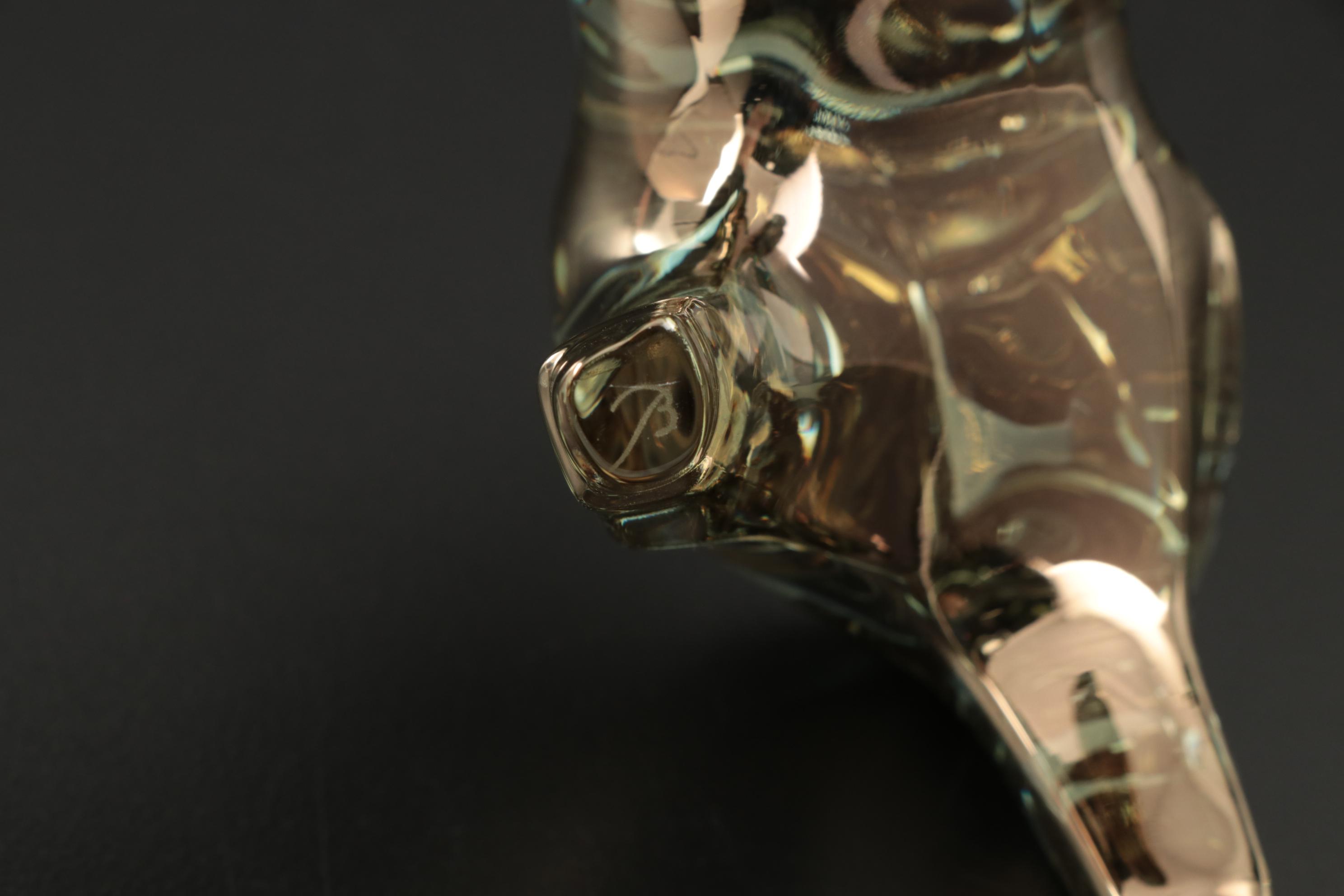 Baccarat Golden "Zodiac Boar" Crystal Figurine with Original Box, 2019