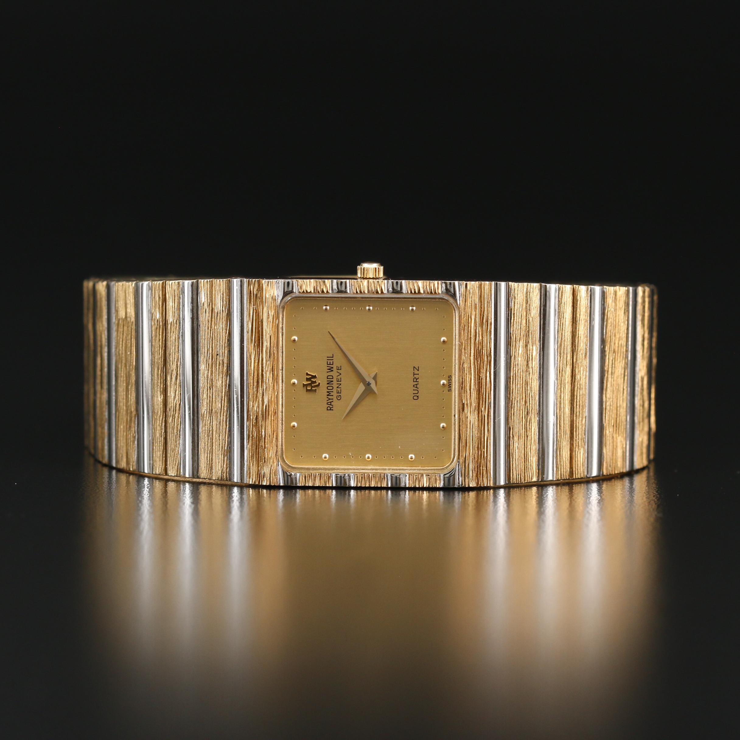 Vintage Raymond Weil 9056 Two Tone Quartz Watch