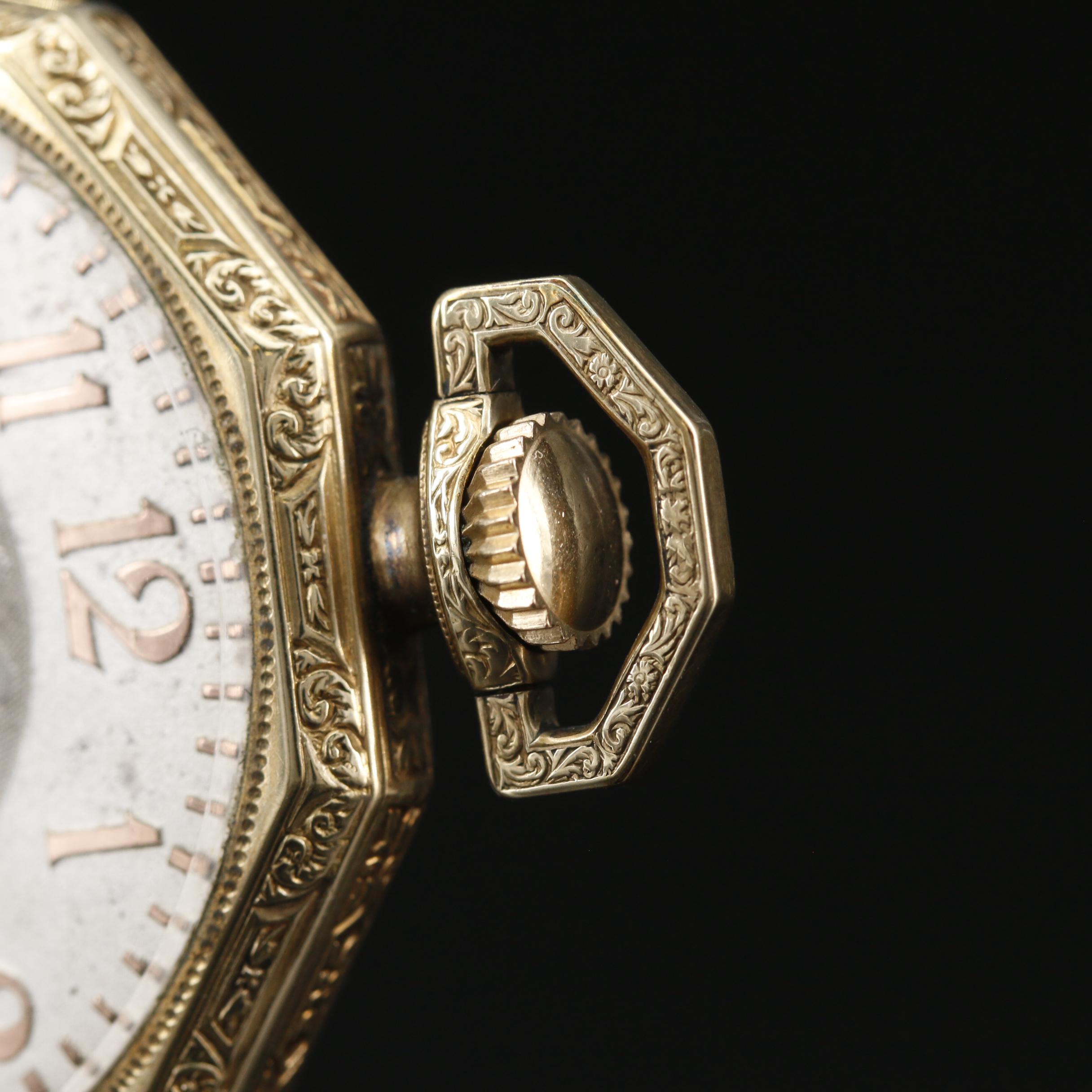 1923 Elgin Gold Filled Decagon Open Face Pocket Watch