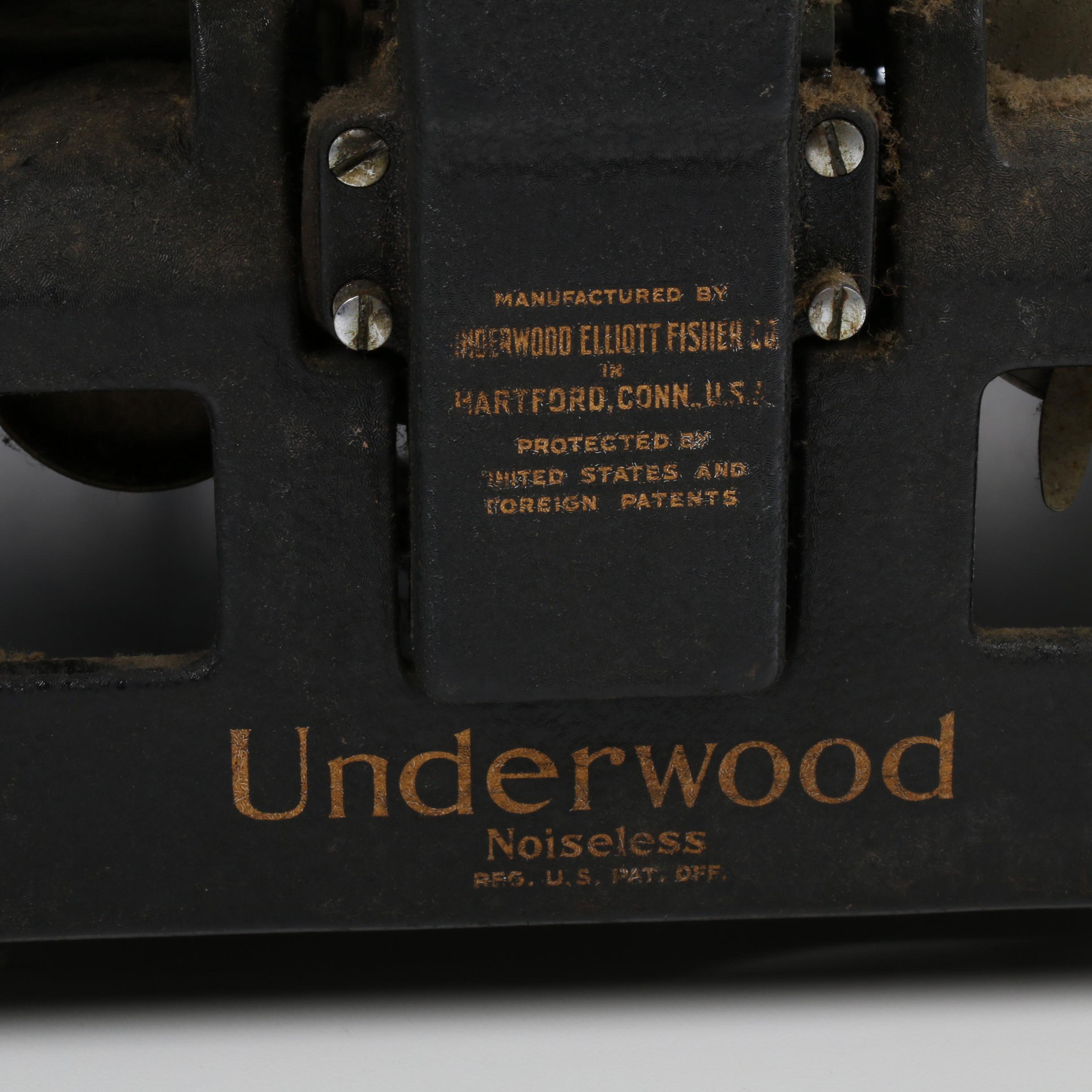 Underwood Elliott Fisher Company "Noiseless" Typewriter, 1941