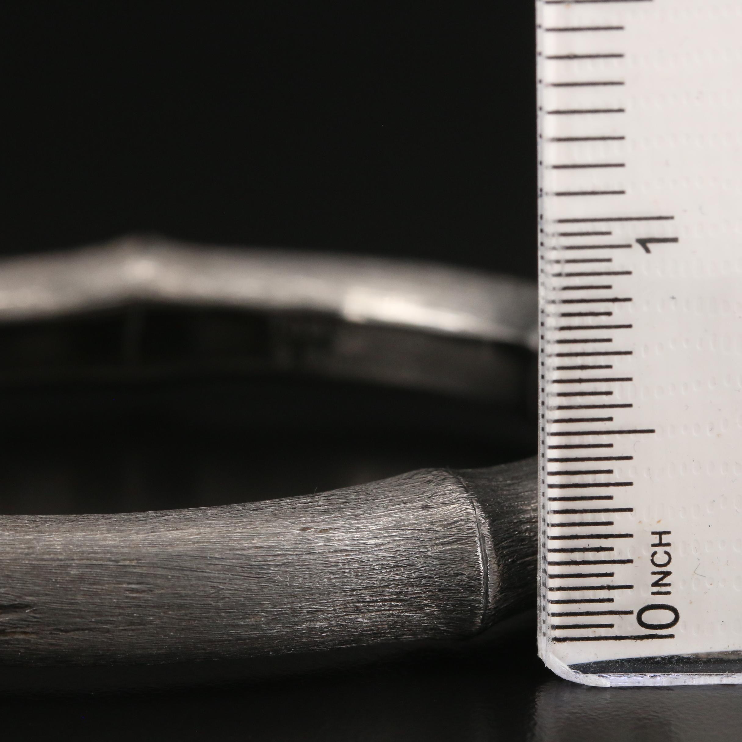 John Hardy "Bamboo" Sterling Silver Hinged Bangle with Matte Finish