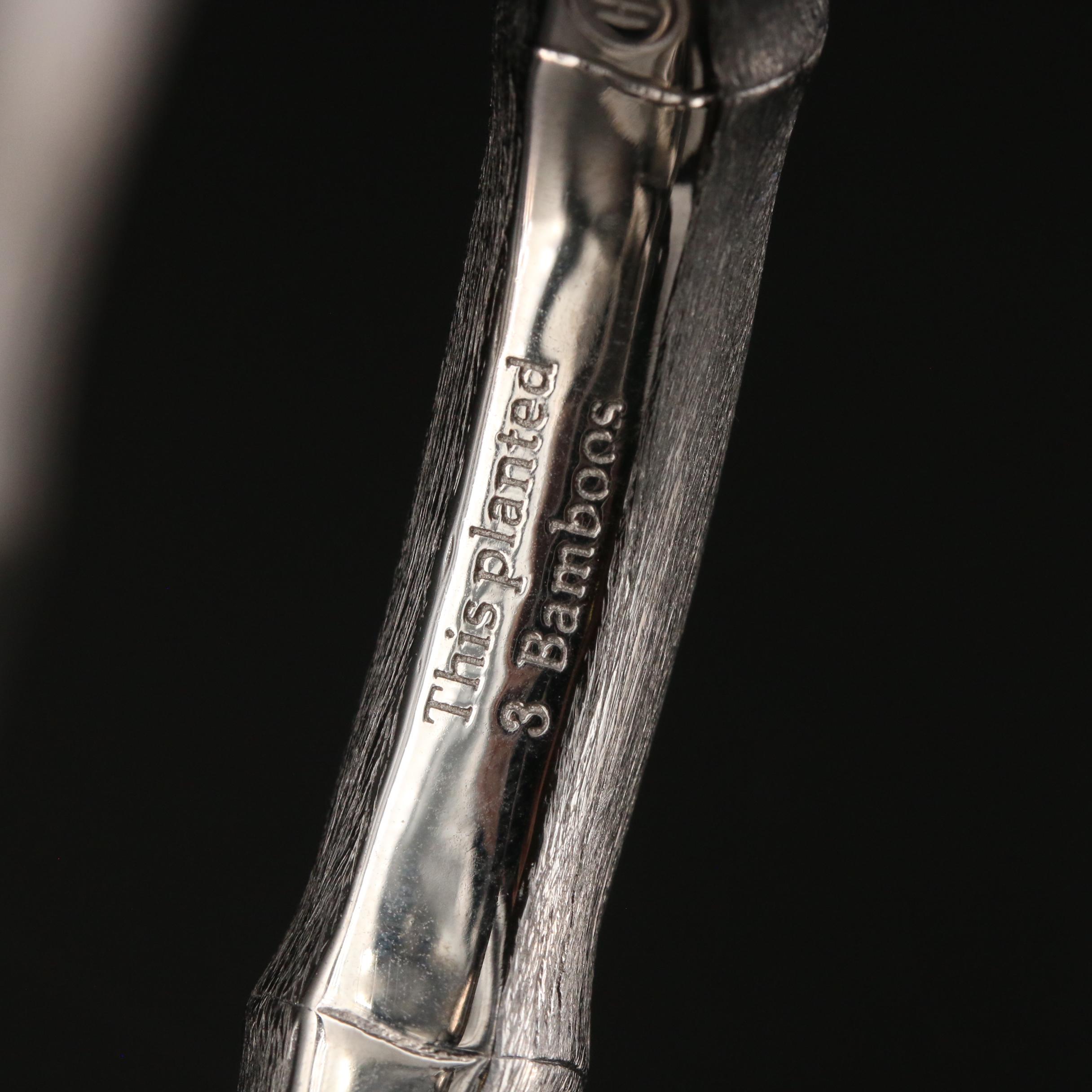 John Hardy "Bamboo" Sterling Silver Hinged Bangle with Matte Finish