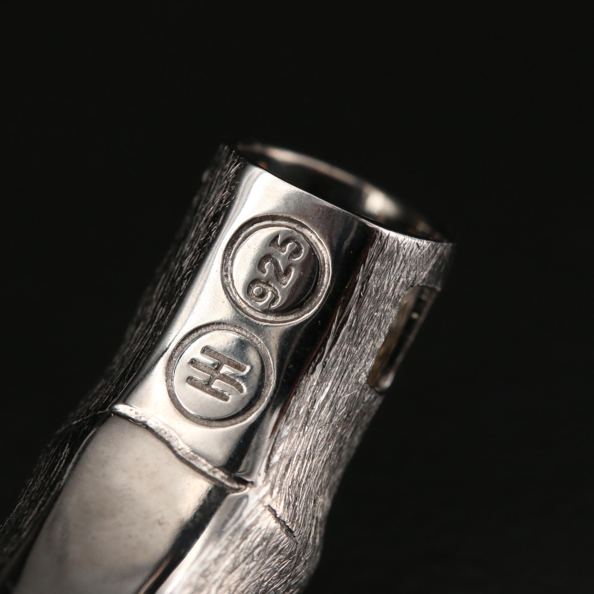 John Hardy "Bamboo" Sterling Silver Hinged Bangle with Matte Finish