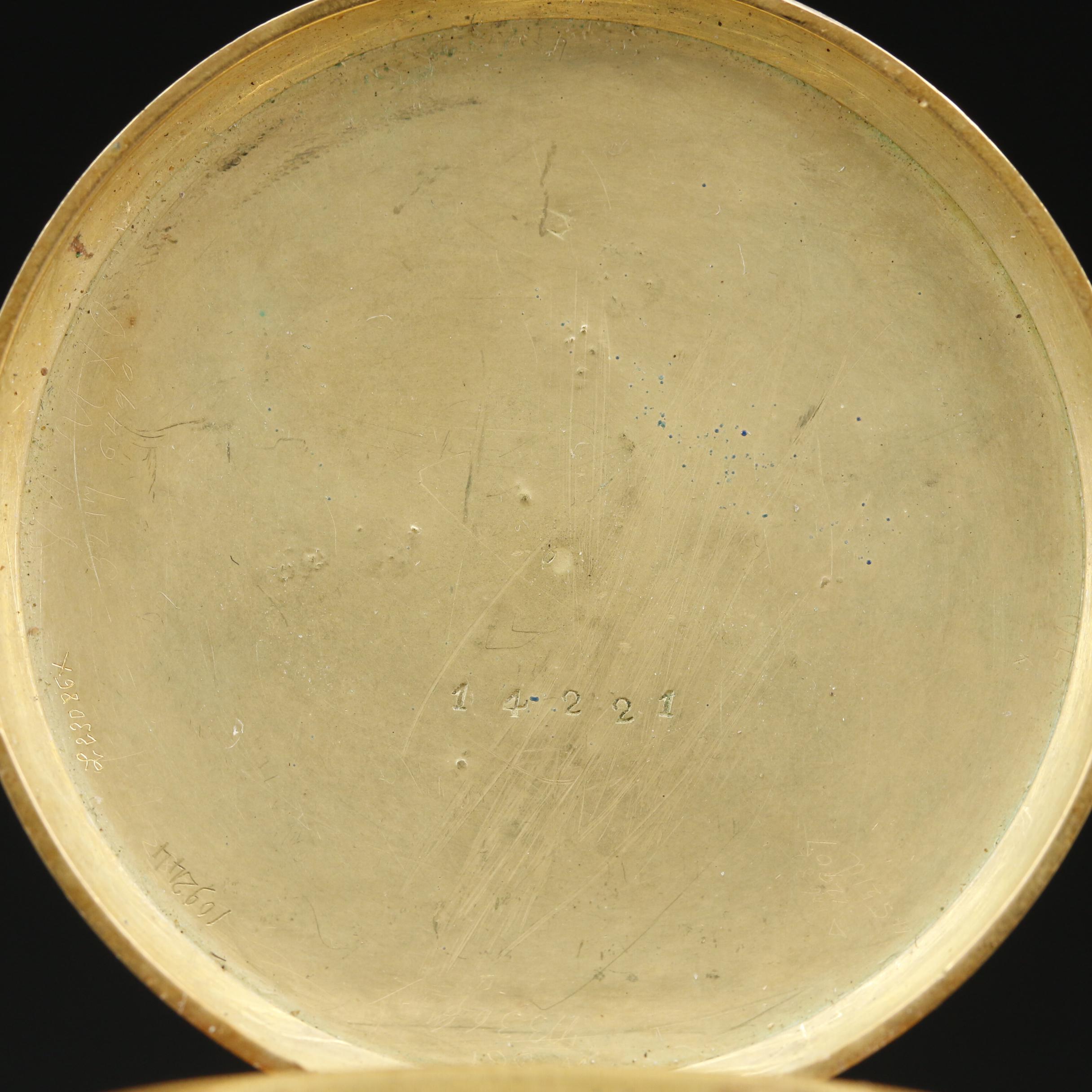 Antique Fritz Courvoisier 14K Enamel and Diamond Watch on 18K Enamel Chain